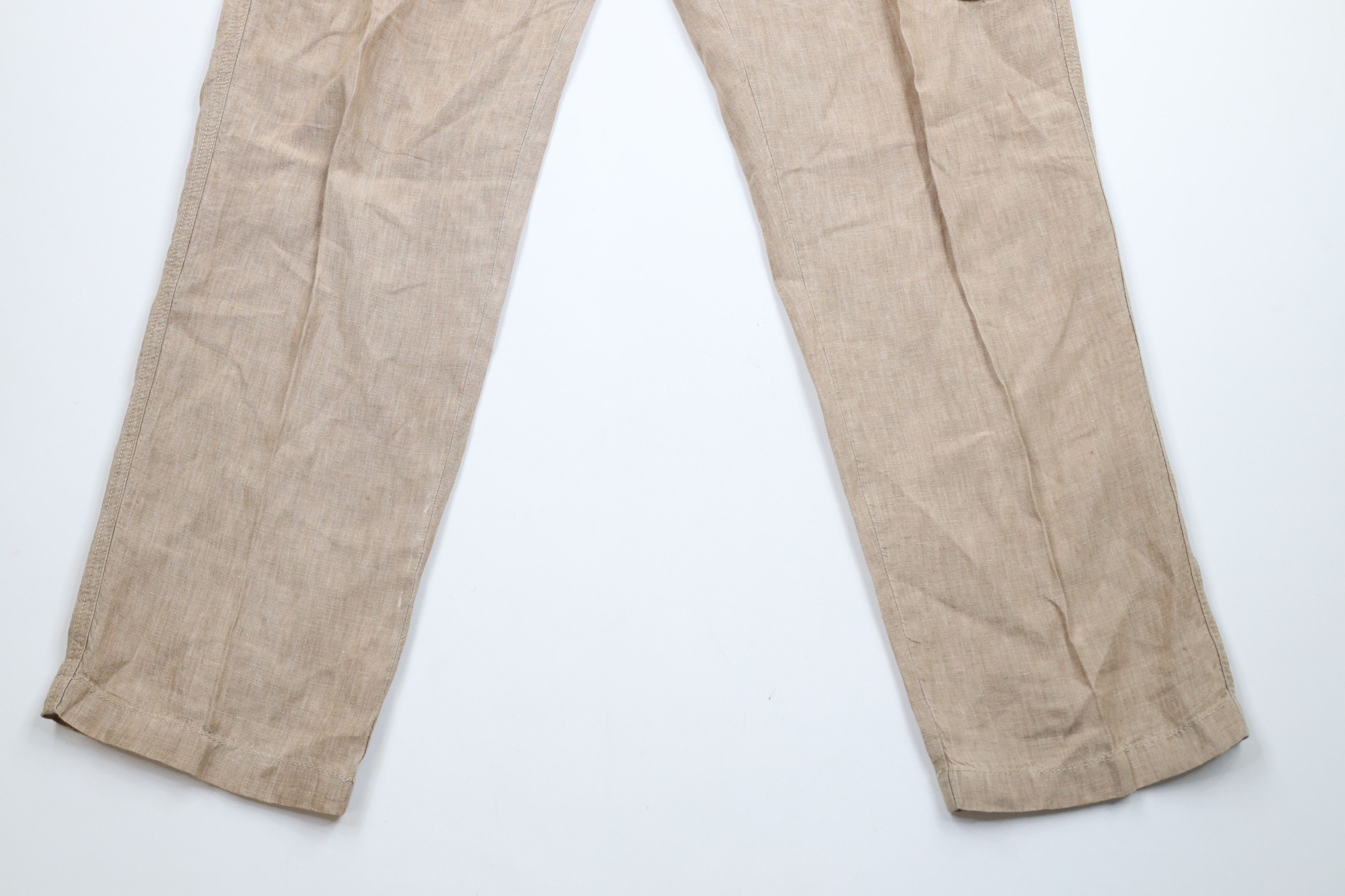 Vintage Vintage 90s Streetwear Linen Wide Leg Cargo Pants Beige Size US 34 / EU 50 - 4 Thumbnail