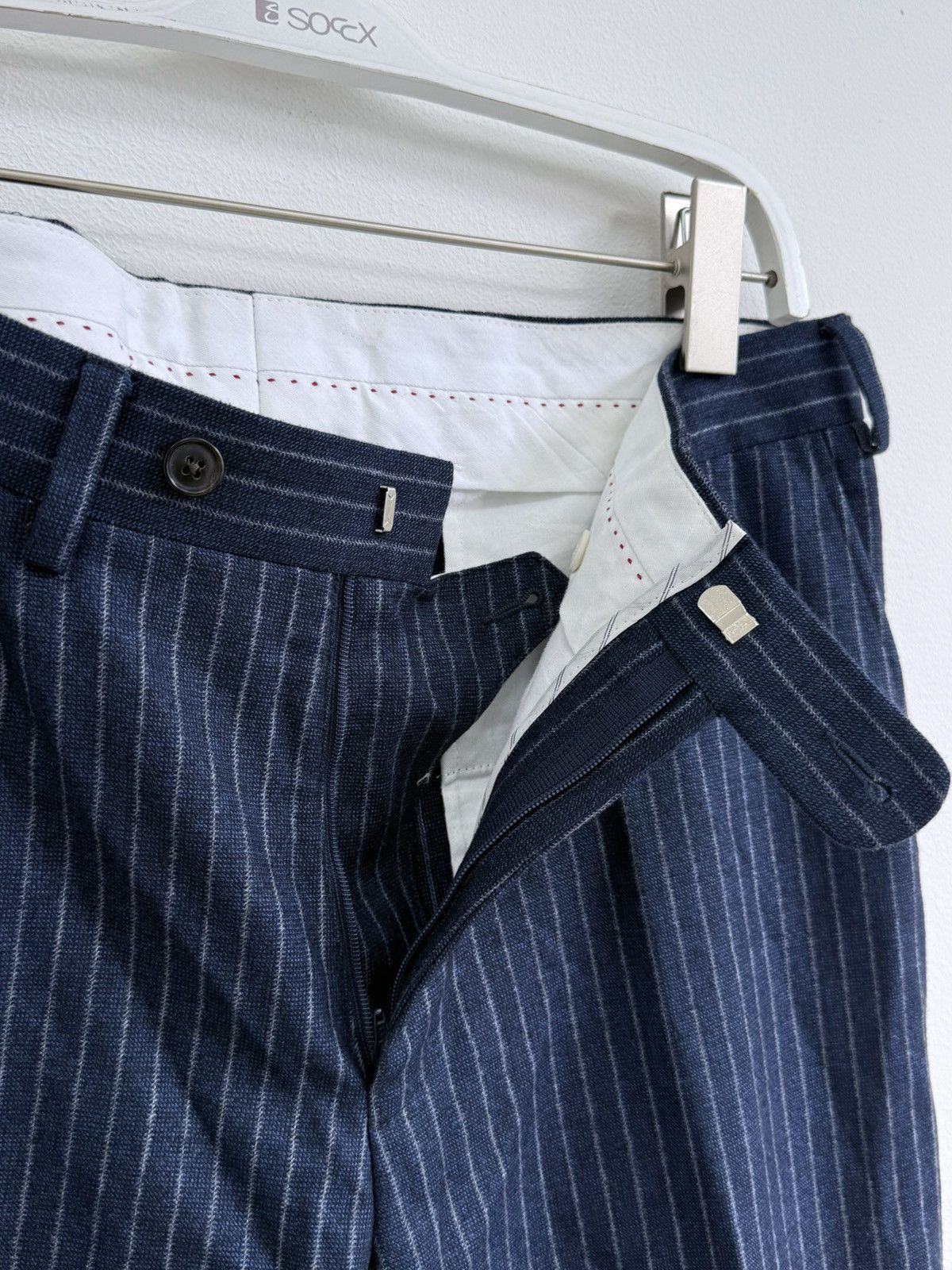 Suitsupply Suitsupply Navy Striped Wool Silk 2 Piece Suit Size 46 Size 36R - 11 Thumbnail