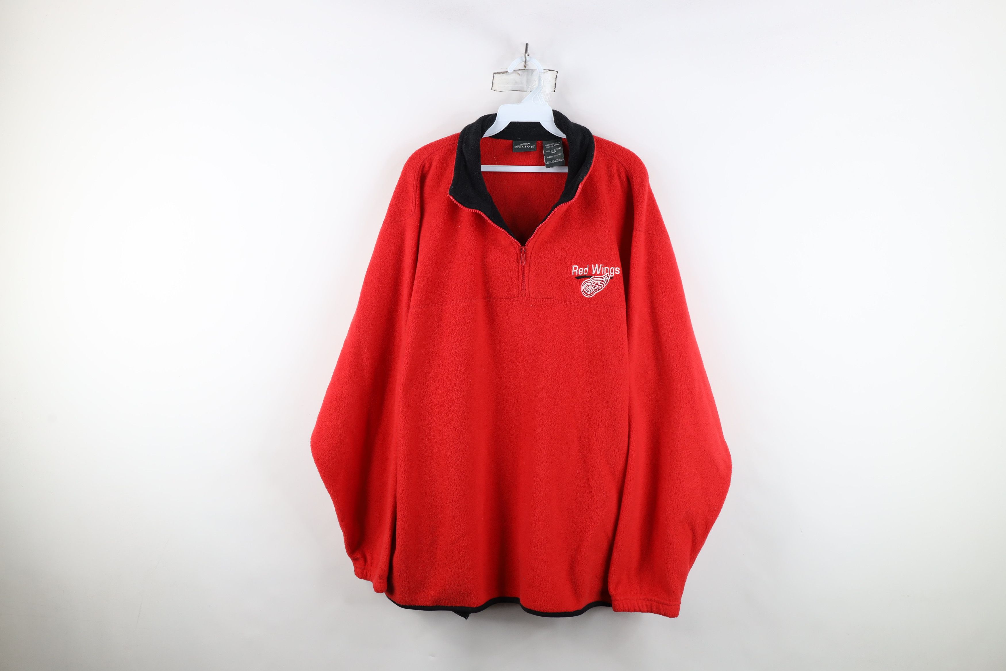 Vintage Vintage 90s Detroit Red Wings Hockey Half Zip Fleece Sweater Size US XL / EU 56 / 4 - 1 Thumbnail