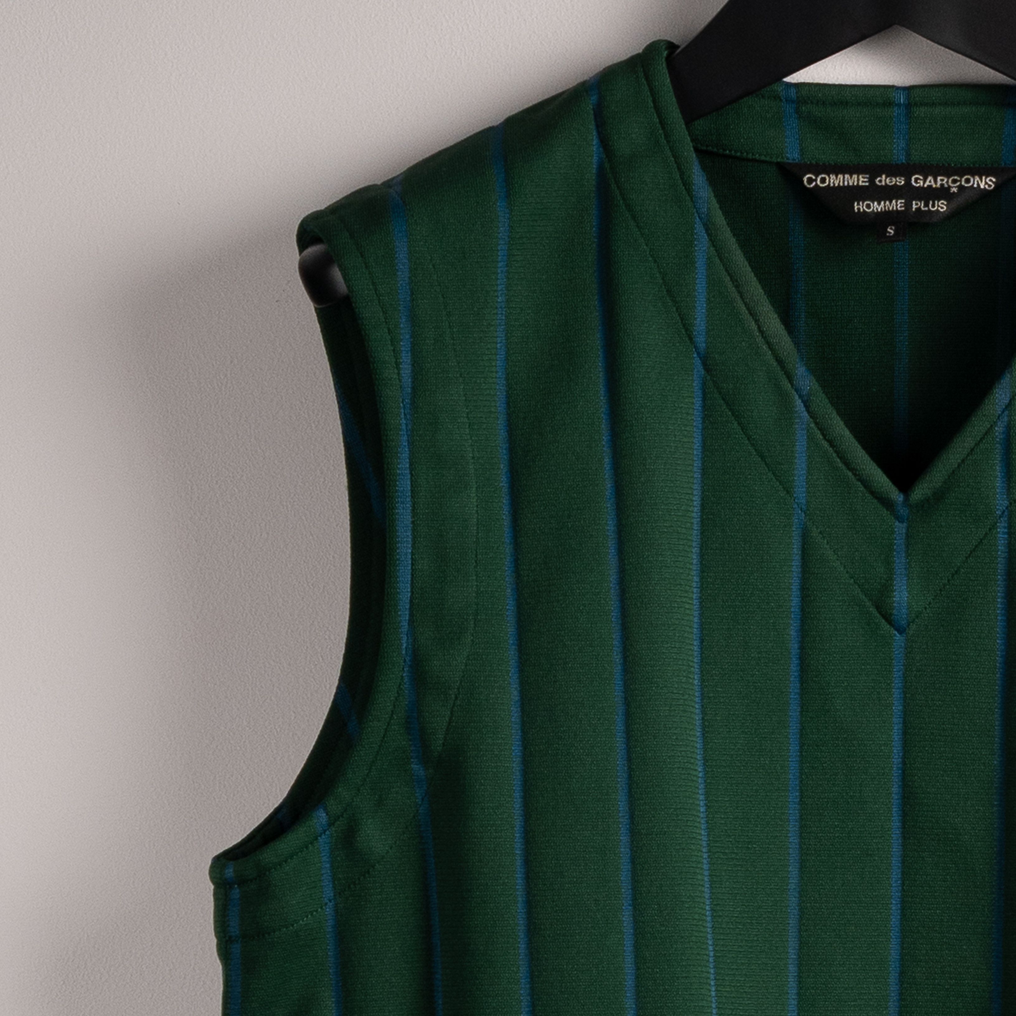 Comme des Garcons Homme Plus Comme Des Garçons Homme Plus SS2003 Striped Vest Green Size US S / EU 44-46 / 1 - 11 Thumbnail