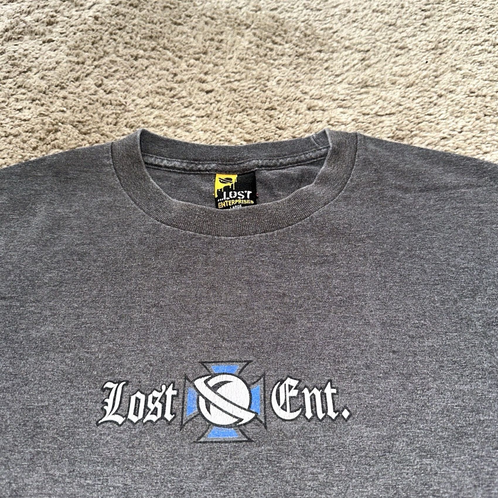 Vintage VINTAGE Lost Shirt Mens Large Grunge 90s Y2K Gray Skateboard Graphic Print Crew Neck Short Sleeve T-Shirt Mens Grunge 90s Family No Character Size US L / EU 52-54 / 3 - 2 Thumbnail