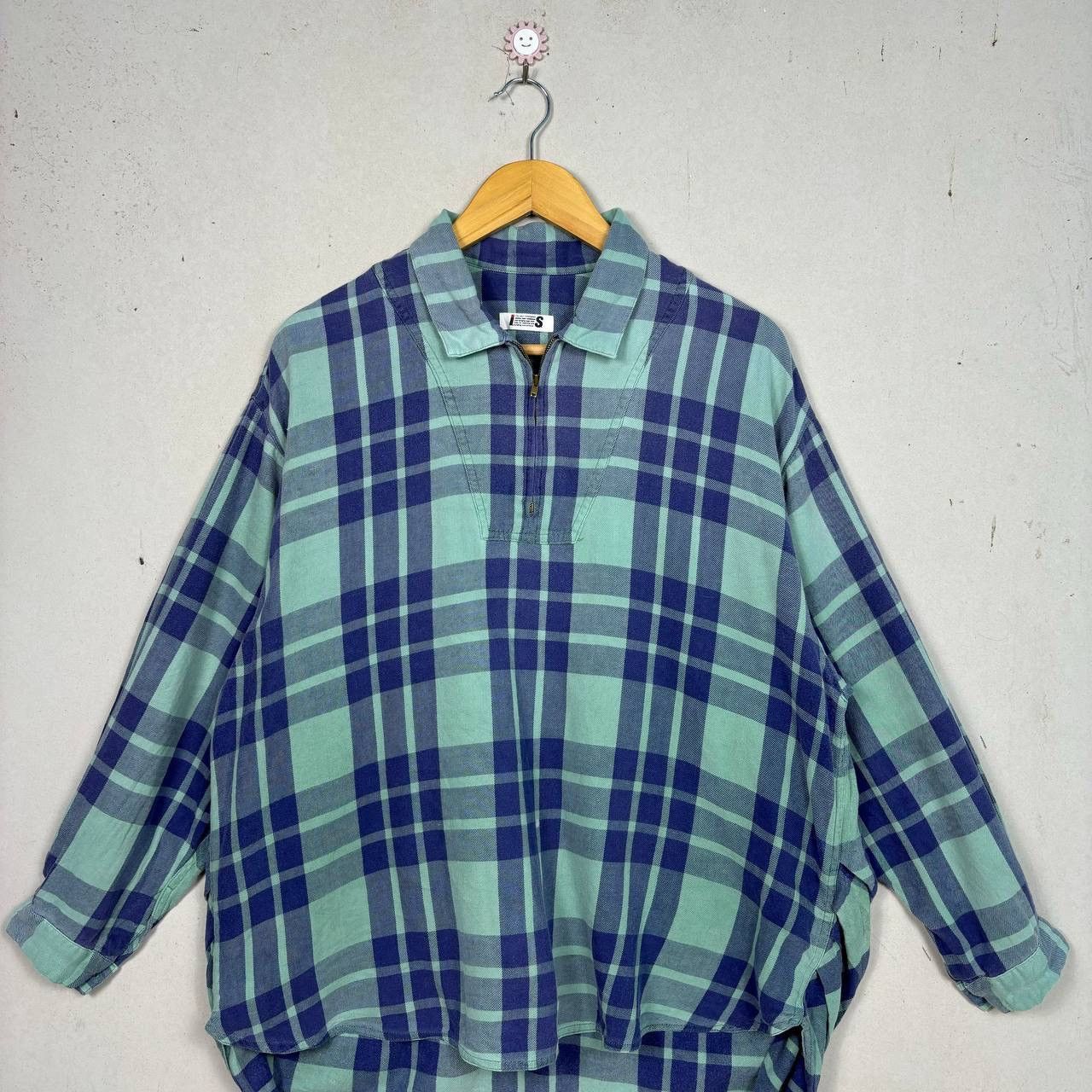 Issey Miyake Issey Miyake I.S. Sport Plaid Half Zip Flannel Shirt Vtg Size US L / EU 52-54 / 3 - 3 Thumbnail