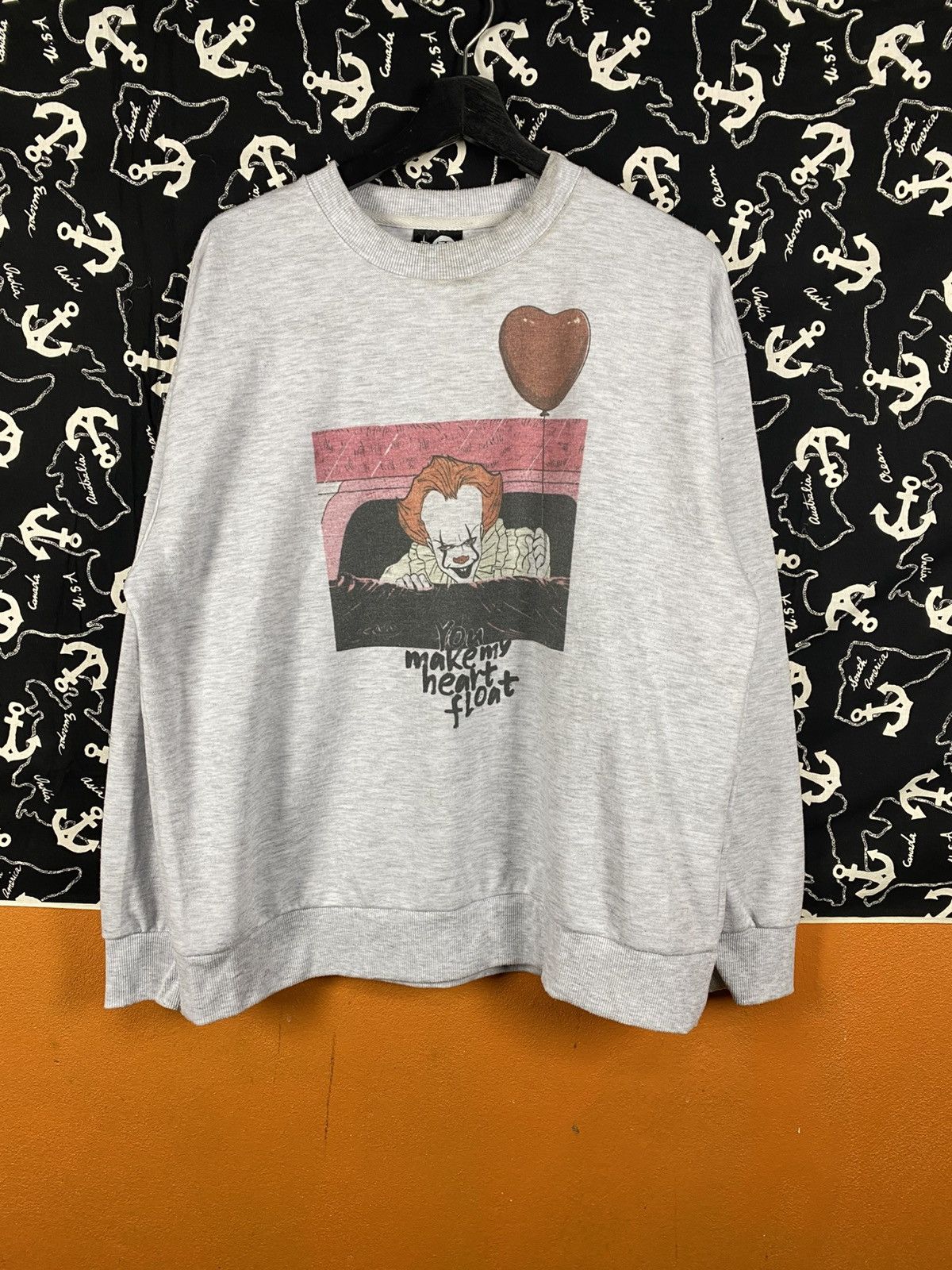 Expert Horror IT Pennywise Graphic Sweatshirt Grey Horror Movie Crewneck Size US L / EU 52-54 / 3 - 3 Thumbnail