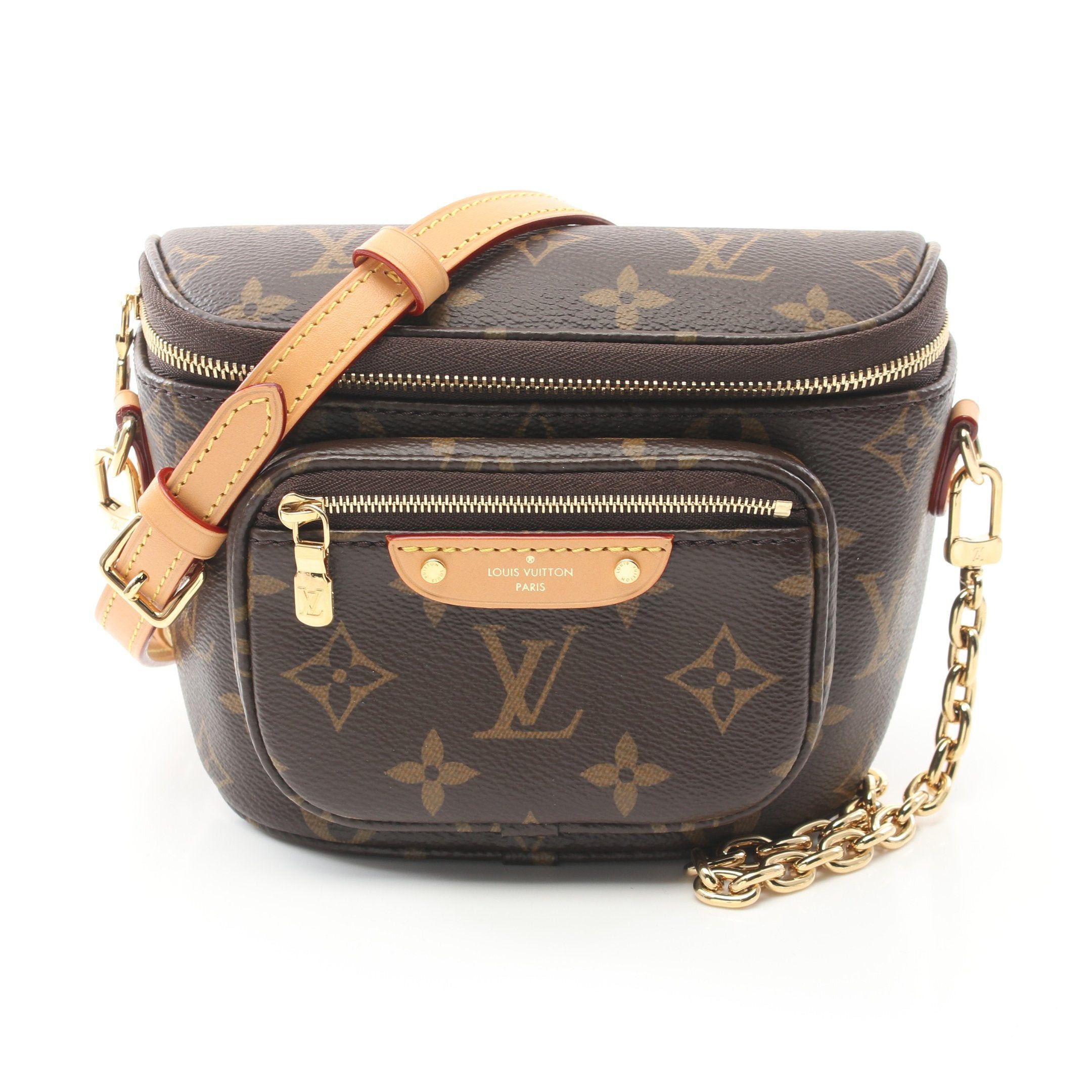 Louis Vuitton Louis Vuitton Mini Bum Bag Monogram Chain Handbag Leather Brown Size ONE SIZE - 1 Thumbnail