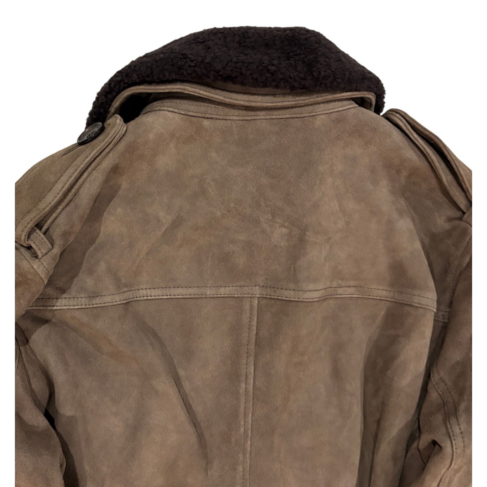 Michael Kors *R46 MICHAEL KORS Suede Trench Coat Faux Fur Collar Medium Size M / US 6-8 / IT 42-44 - 7 Thumbnail