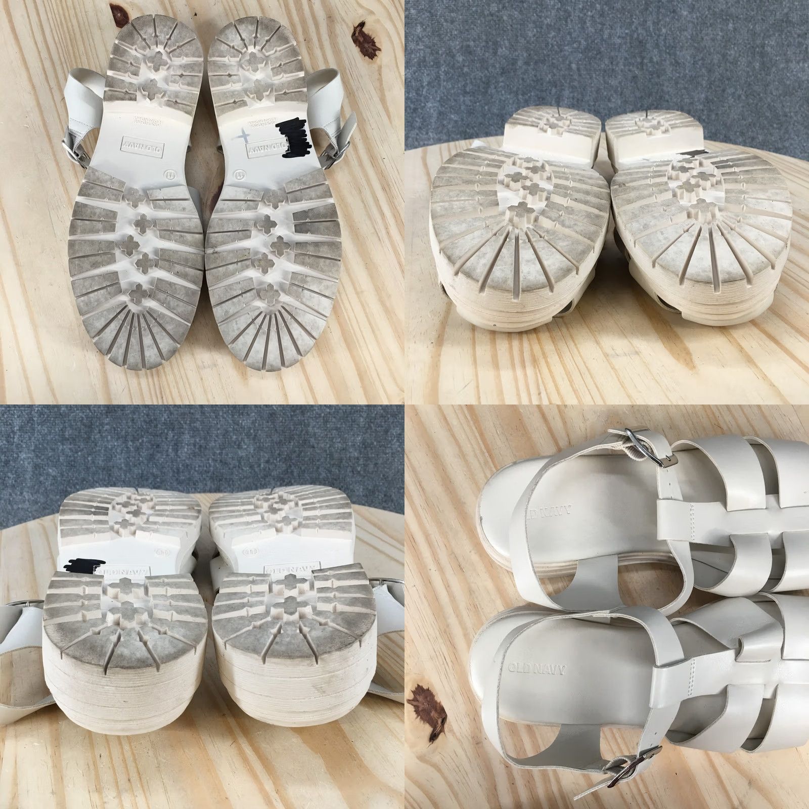 Old Navy Old Navy Sandals Womens 11 Black Leather Chunky Fisherman Lug Strap Buckle Sandals Size US 11 / IT 41 - 9 Thumbnail