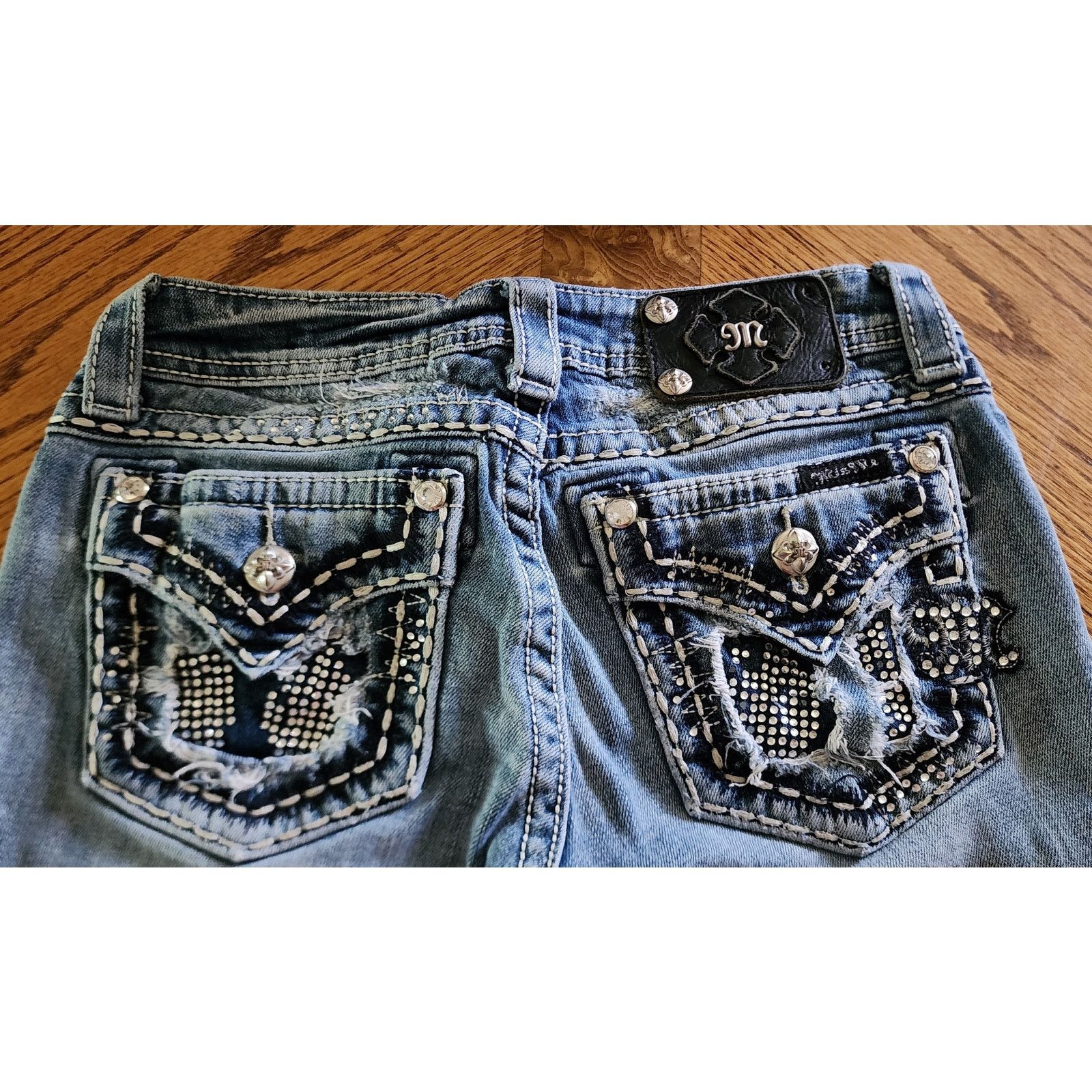 Miss Me Miss Me JE5864BR rhinestone stud distressed Boot Capri 26 EU Size 28" / US 6 / IT 42 - 6 Thumbnail