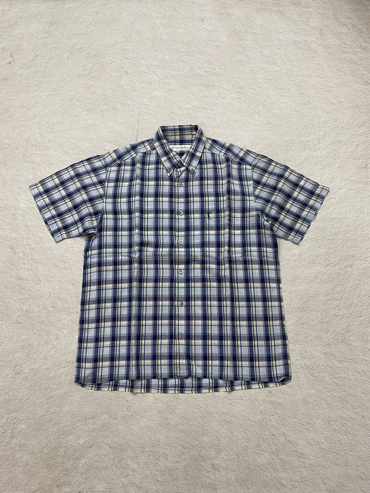 Yves Saint Laurent Vintage YSL Archival Plaid Short Shirt Y2K ifsix LGB Japan Size US L / EU 52-54 / 3 - 1 Thumbnail
