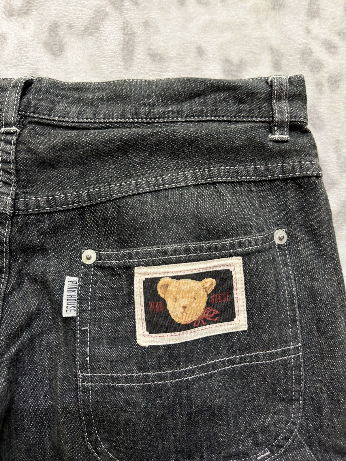 Pink House Pink House Bear Patch Black Denim Carpenter Pants Size US 29 - 14 Thumbnail