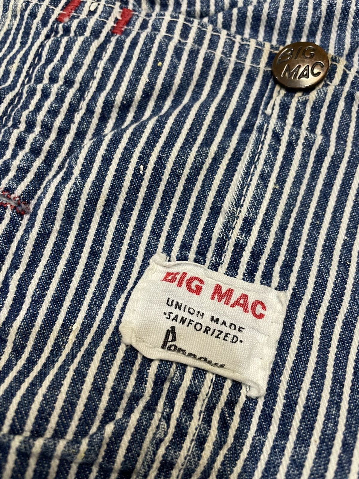 Big Mac Vintage 60s Hickory Stripe Big Mac Overalls Distressed Size US 36 / EU 52 - 7 Thumbnail