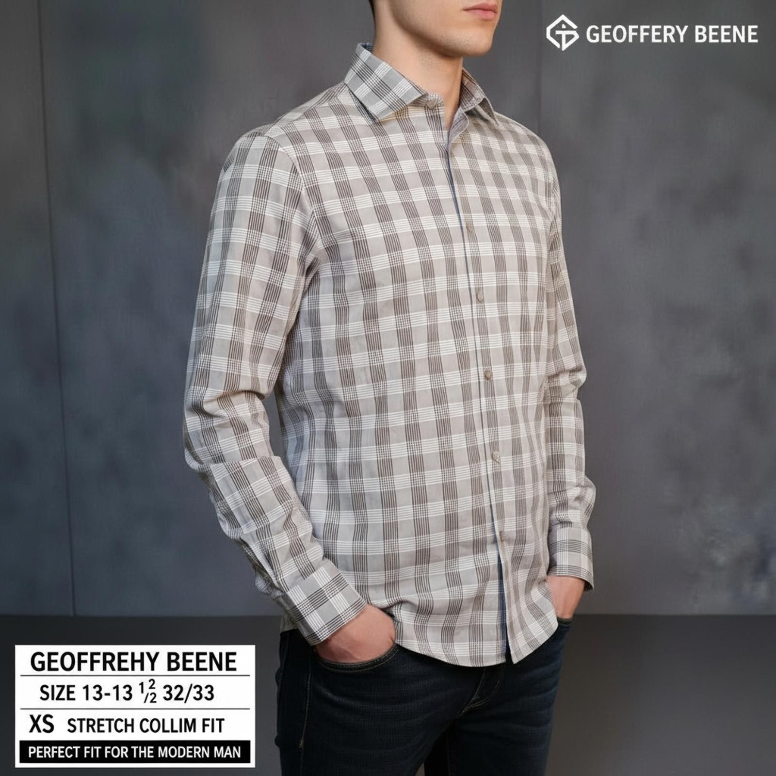 Other Geoffrey Beene Slim Fit Stretch Collim Fit Checkered Shirt - Size US XS / EU 42 / 0 - 1 Thumbnail