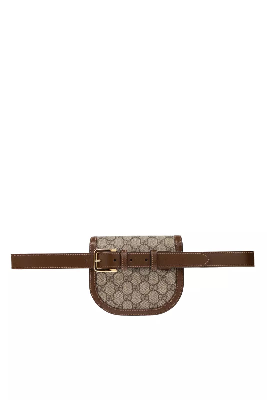 GUCCI Horsebit 1955 Beige Ebony GG Canvas Belt Bag New