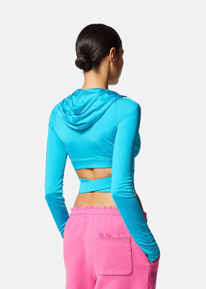 Versace o1y0226 Crop Top in Deep Teal Size XS / US 0-2 / IT 36-38 - 4 Thumbnail
