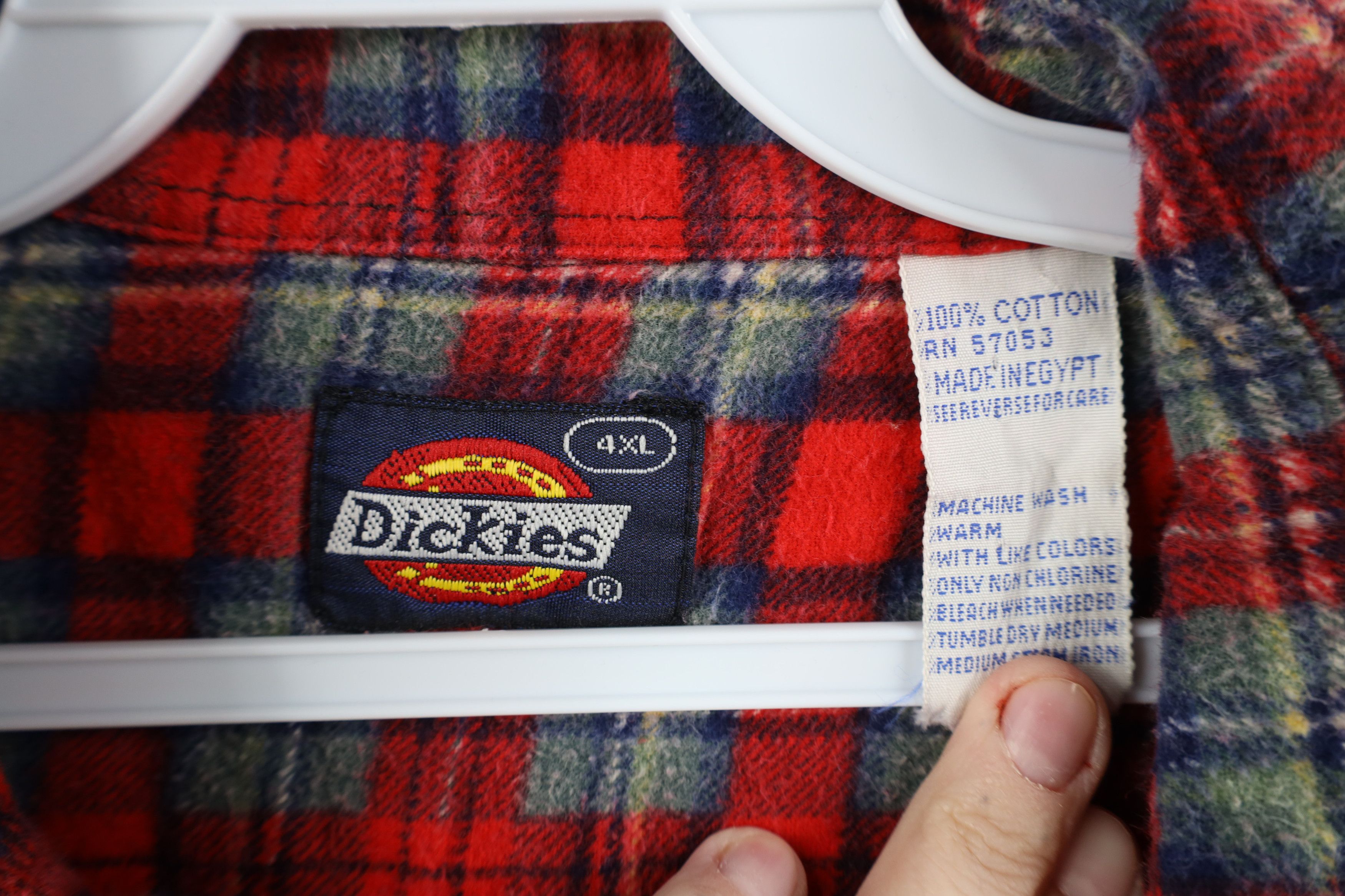 Dickies Vintage 70s Dickies Pocket Flannel Button Shirt Red Plaid Size US XXL / EU 58 / 5 - 8 Thumbnail