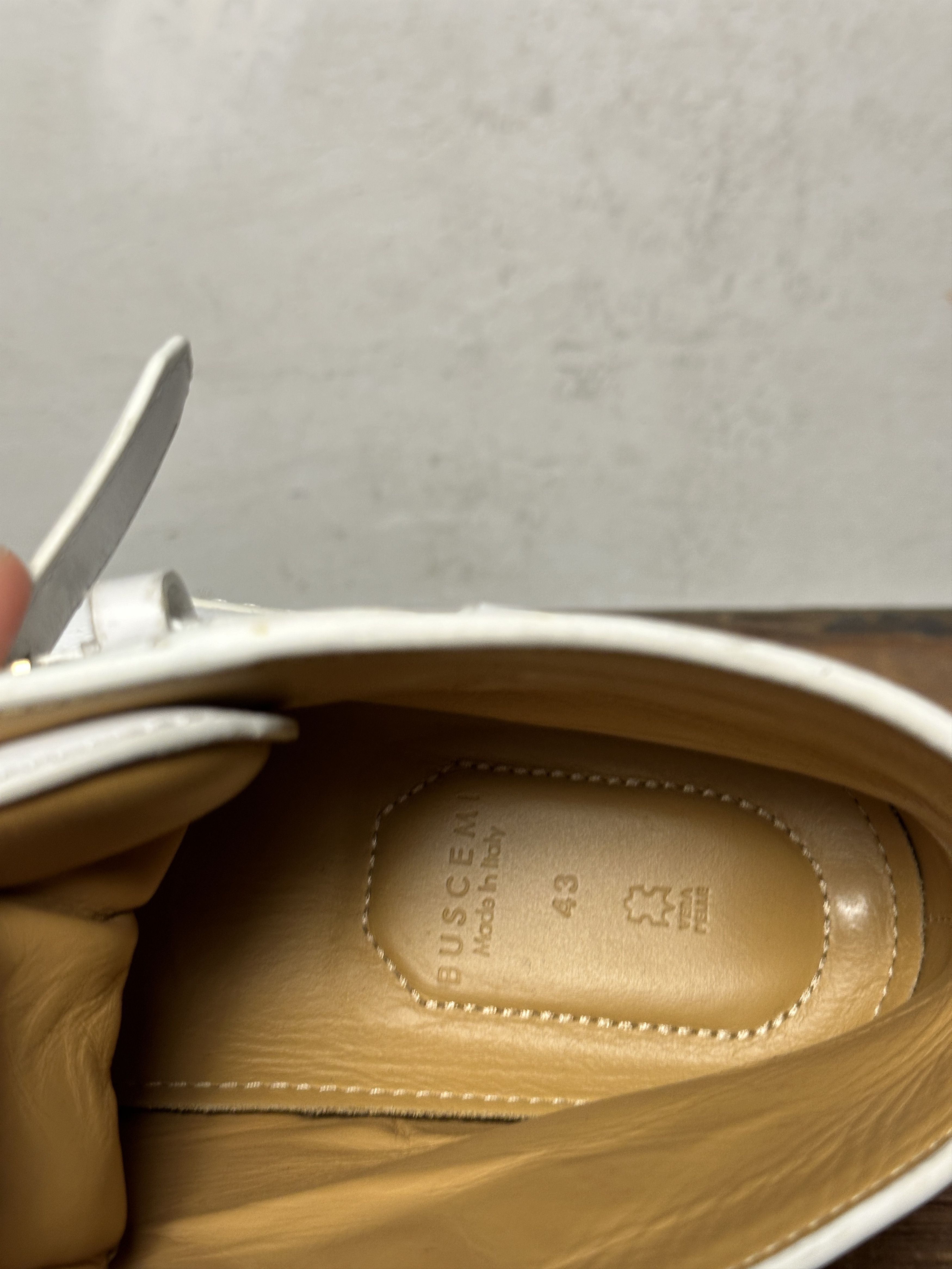 Buscemi 100MM Buckle White Sneakers Hi Top Sneakers