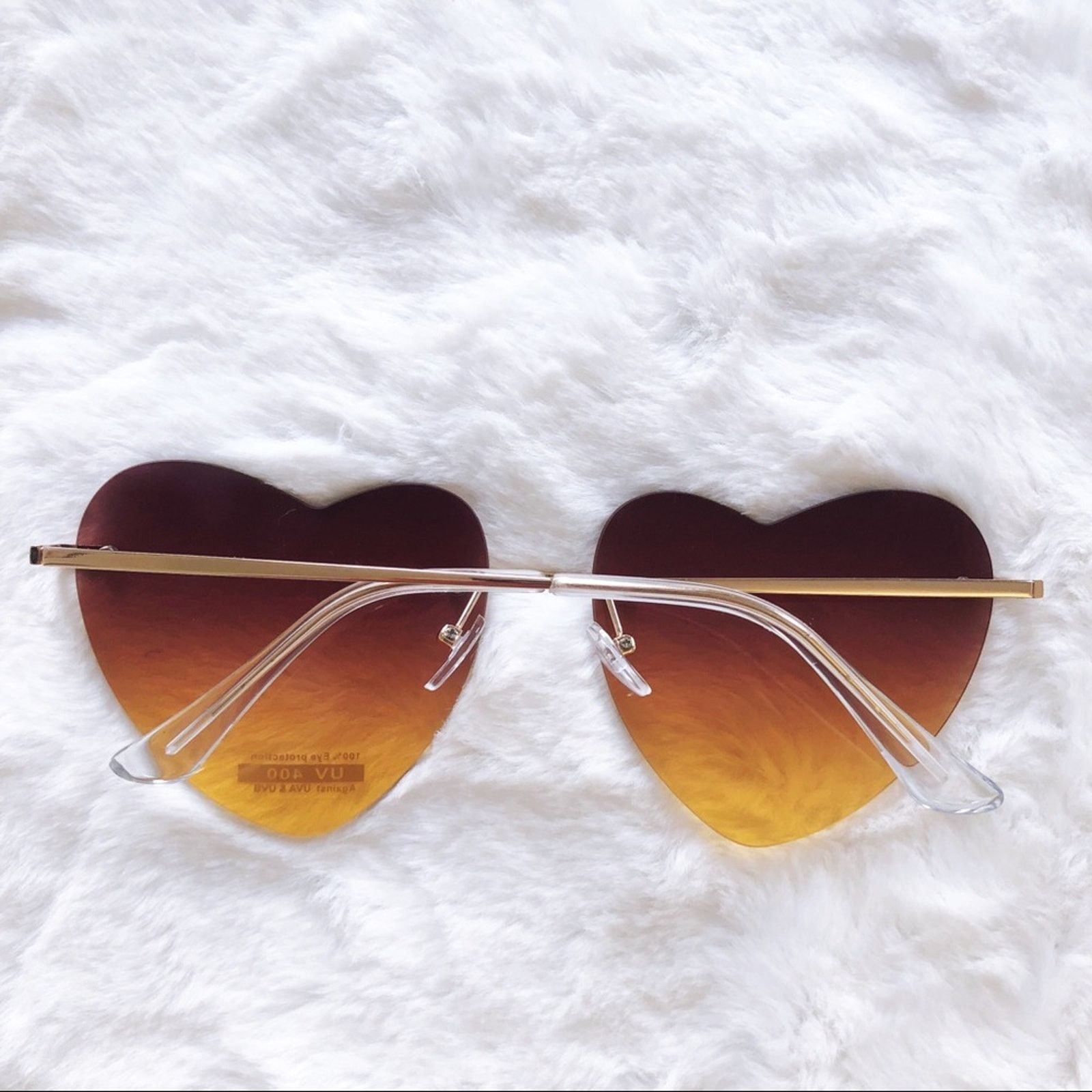 Other Miley Brown & Tan Gradient Heart Sunglasses Size ONE SIZE - 11 Thumbnail