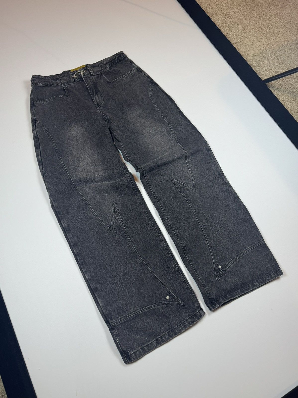 image of Distressed Denim x Vintage Fine Culture Ss23 Ebony Denim Black Jeans - Size 34, Men's