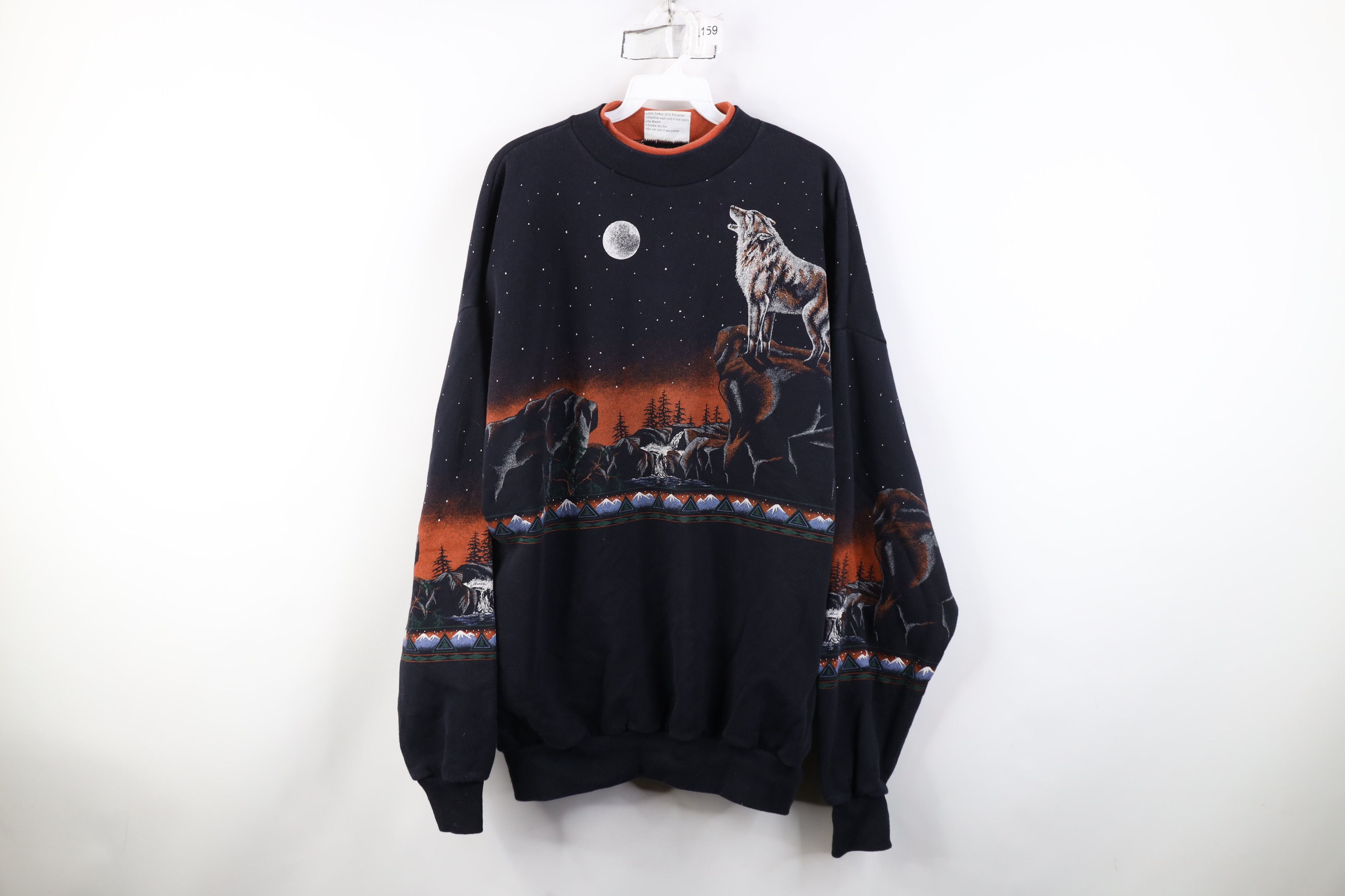 Vintage Vuntage 90s Streetwear Mountain Over Print Sweatshirt USA Size XXL / US 16-18 / IT 52-54 - 1 Thumbnail
