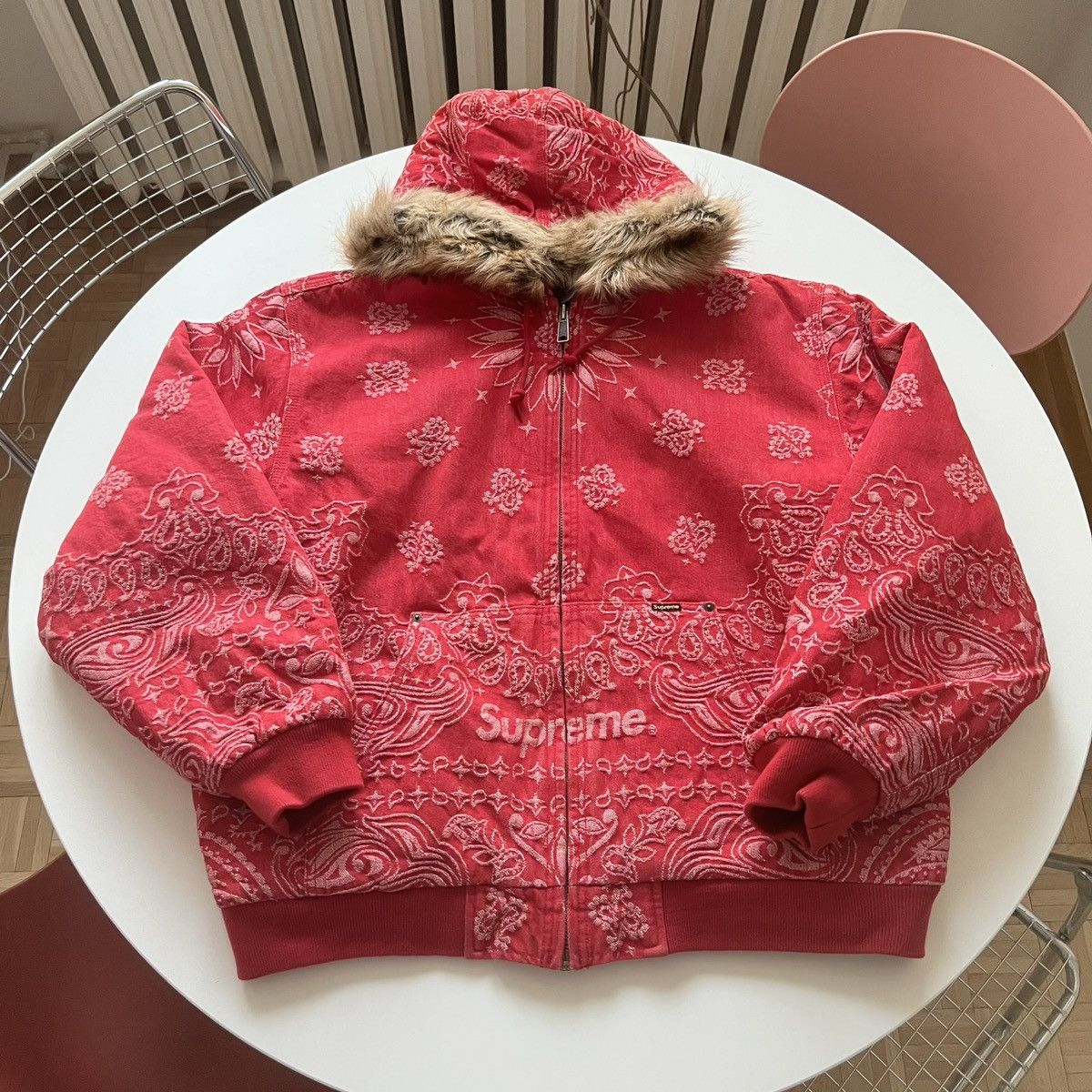 Bandana Jacquard Denim Hooded Work Jacket Bandana Jacquard
