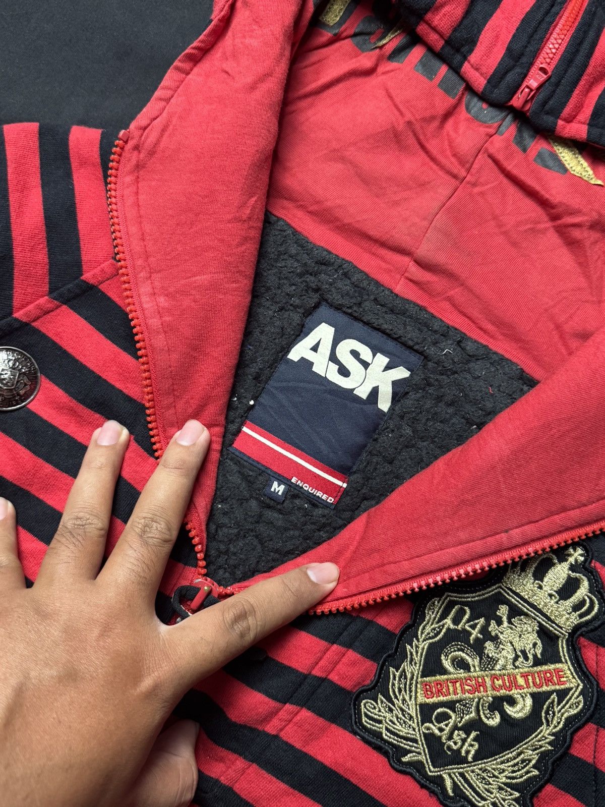 Hysteric Glamour × If Six Was Nine × Japanese Brand Ask Enquired British England Striped Hoodie Mid Sleeve Size US M / EU 48-50 / 2 - 8 Thumbnail