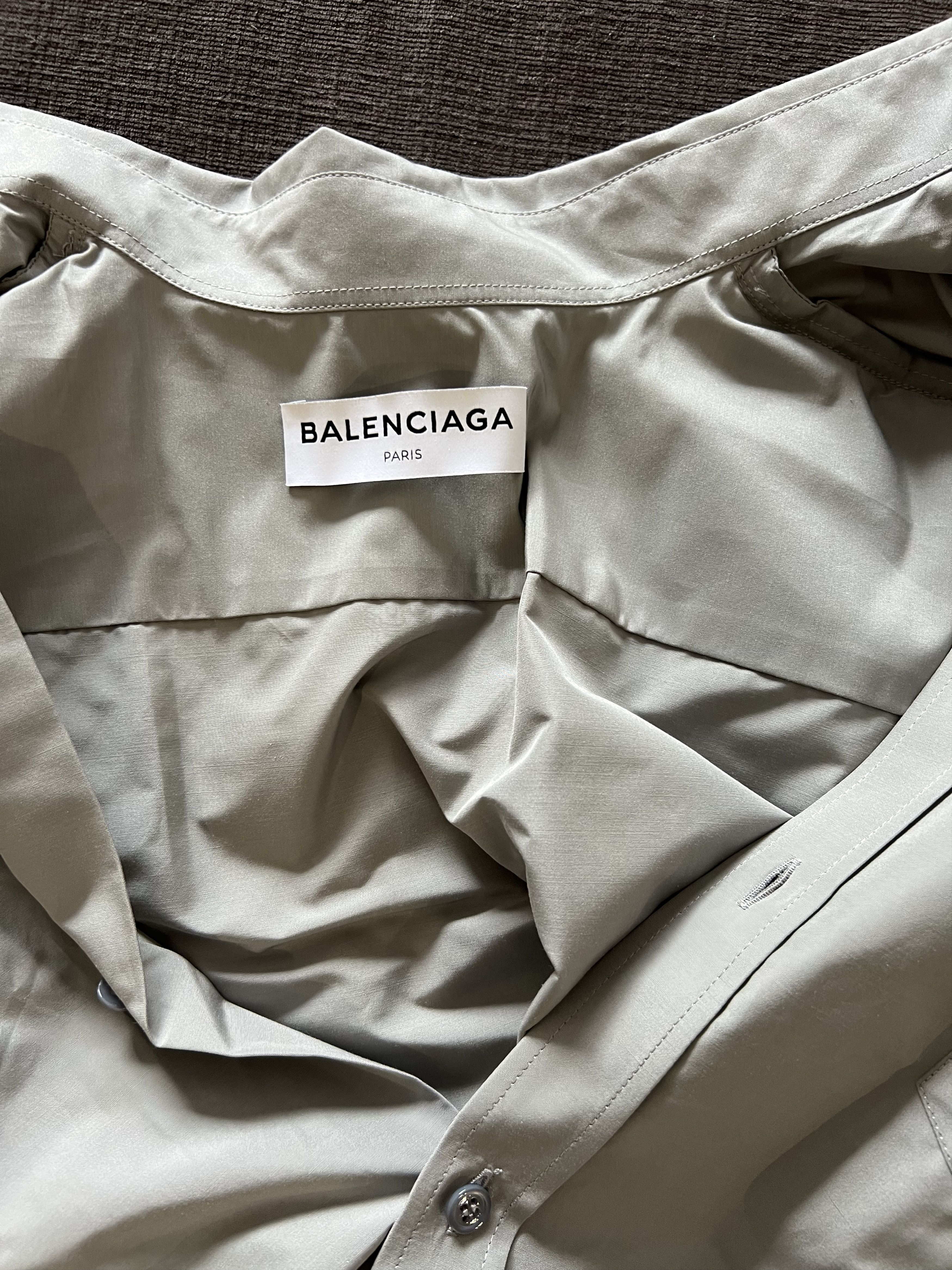 Balenciaga Balenciaga FW17 Runway Leather Detail Shirt Size US M / EU 48-50 / 2 - 4 Thumbnail