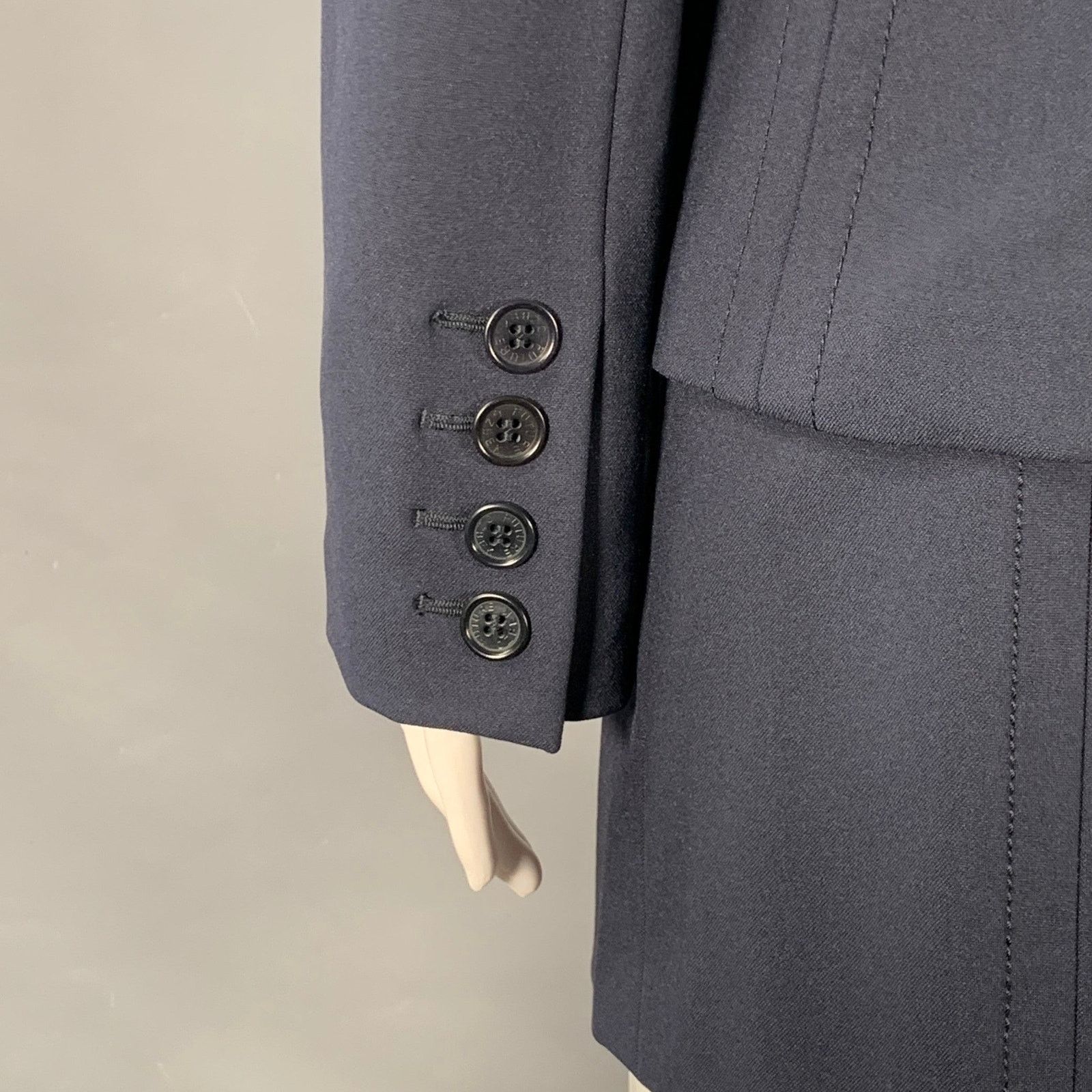 Other Navy Polyamide Blend Single Breasted Blazer Mini Skirt Set Size 27" / US 4 / IT 40 - 6 Thumbnail
