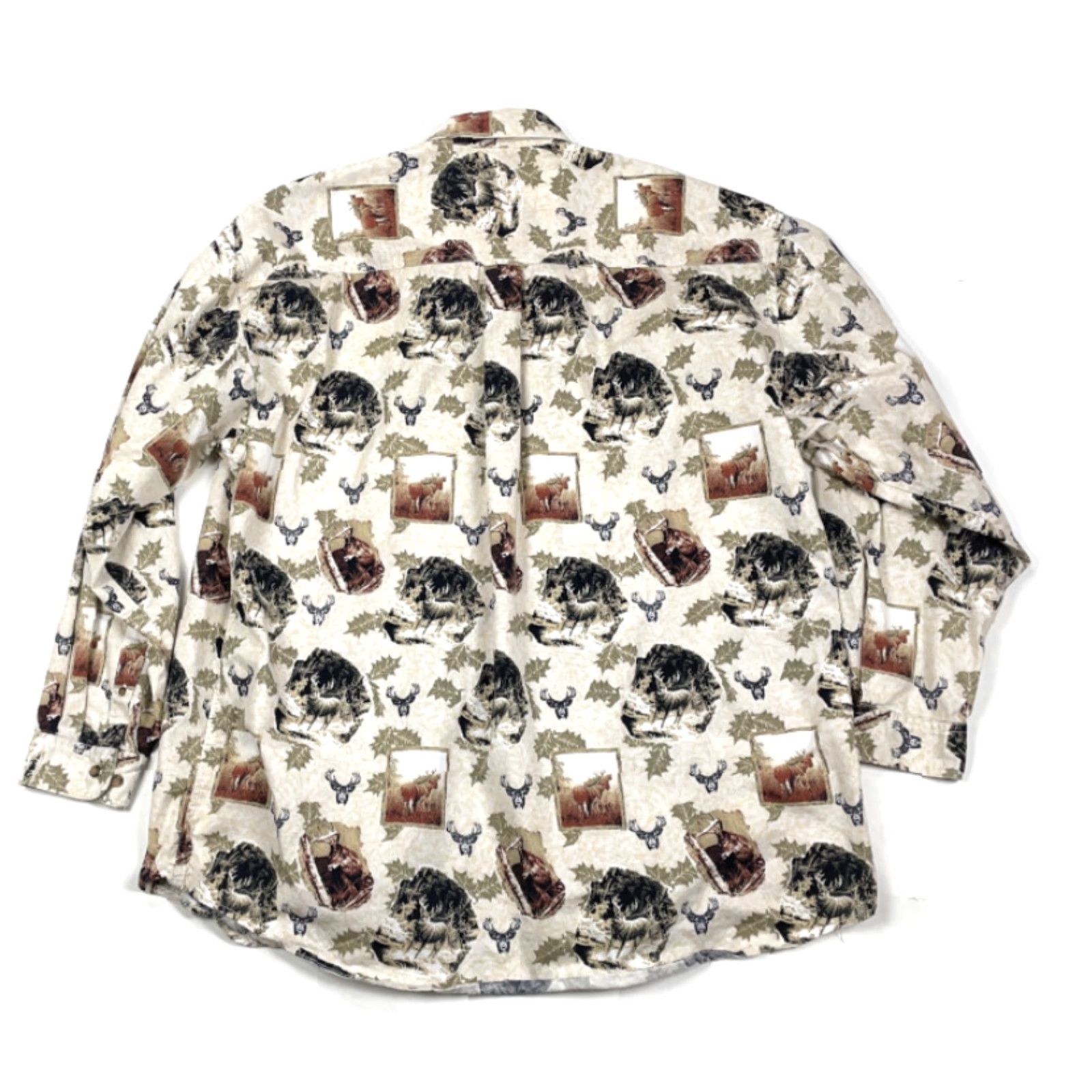 Vintage Knights of Round Table Outdoor Button-Up Shirt Adult XL Moose Deer Geometric Print Casual Workwear Mens Size US XL / EU 56 / 4 - 2 Thumbnail