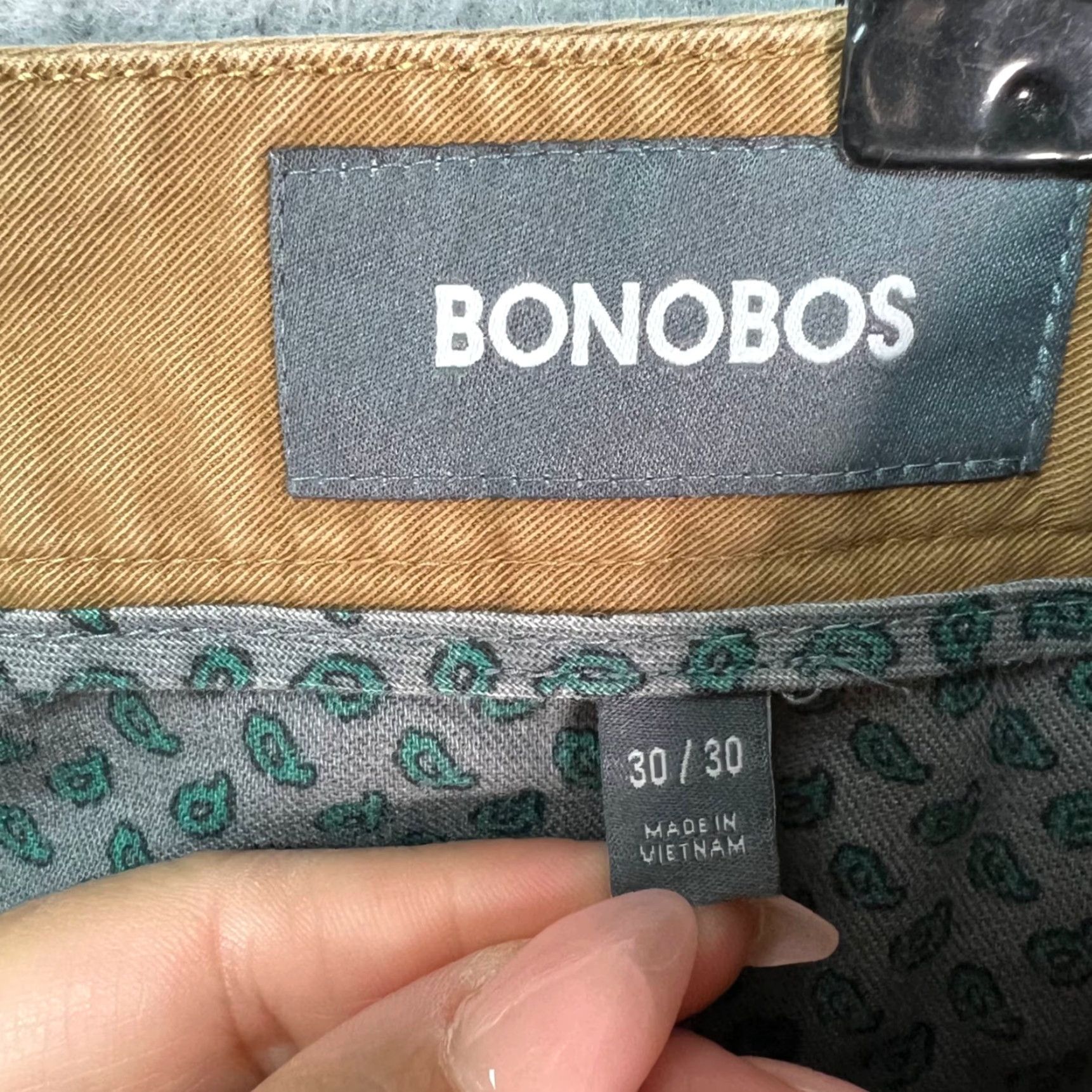 Bonobos Bonobos Mens Chino Pants Tailored Khaki Cotton Blend Beige 30 x 30 Flat Front Mid Rise Straight Pants Mens 30 Casual Vintage No N/A Size US 30 / EU 46 - 3 Thumbnail