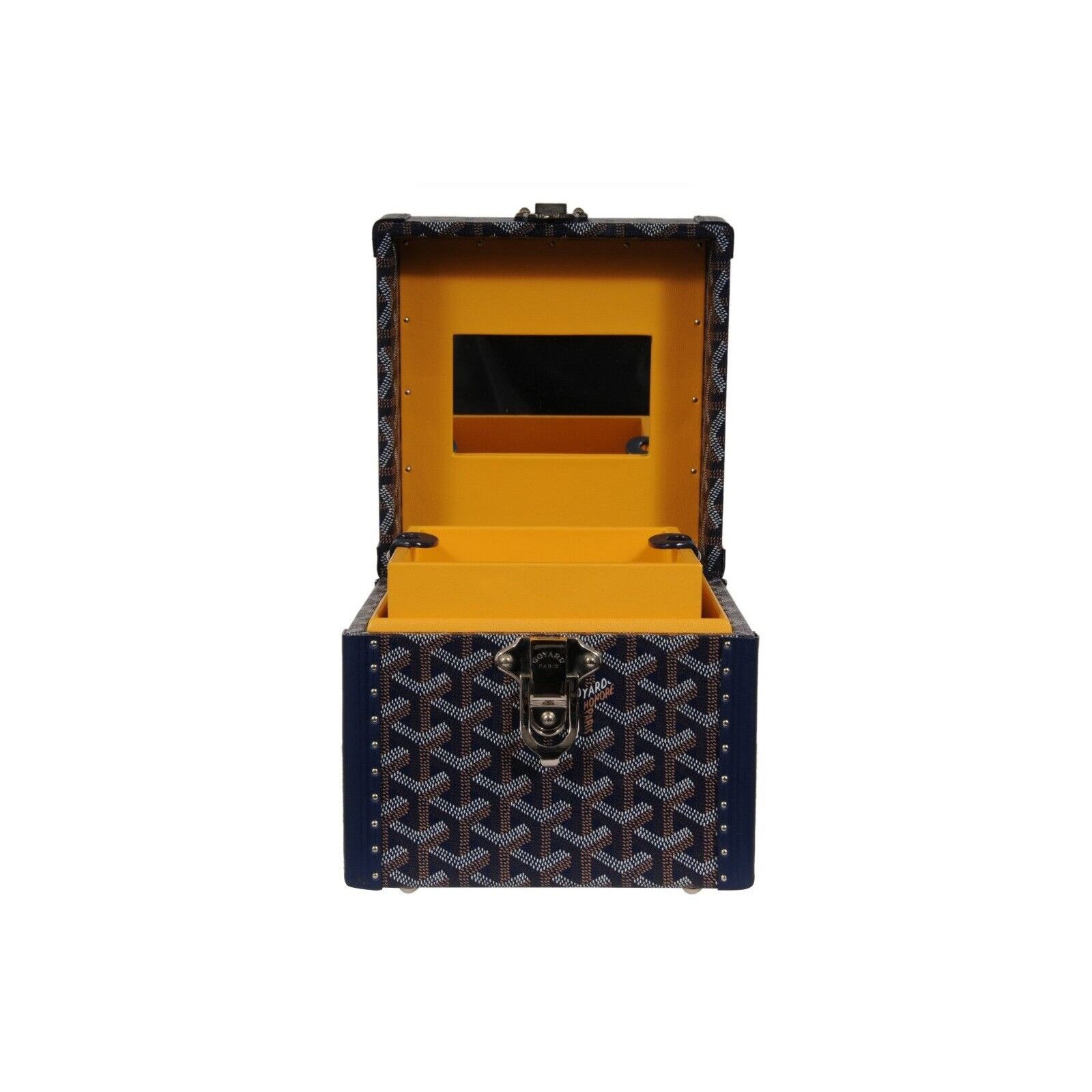 Goyard Trunk Case Navy Blue Jewelry Cuff Links Watch Box -02285 Size ONE SIZE - 14 Thumbnail