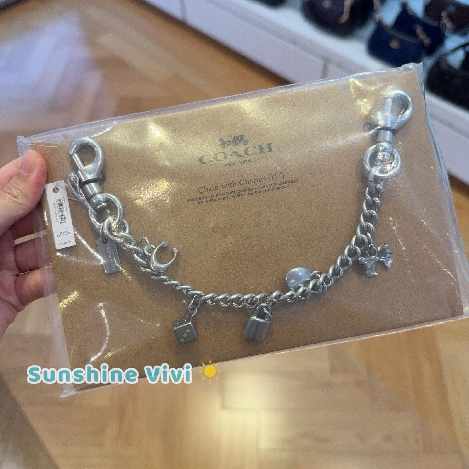 Coach NWT Coach Silver Swagger Chain Bag Charm CBK40 Silver Color Size ONE SIZE - 4 Thumbnail
