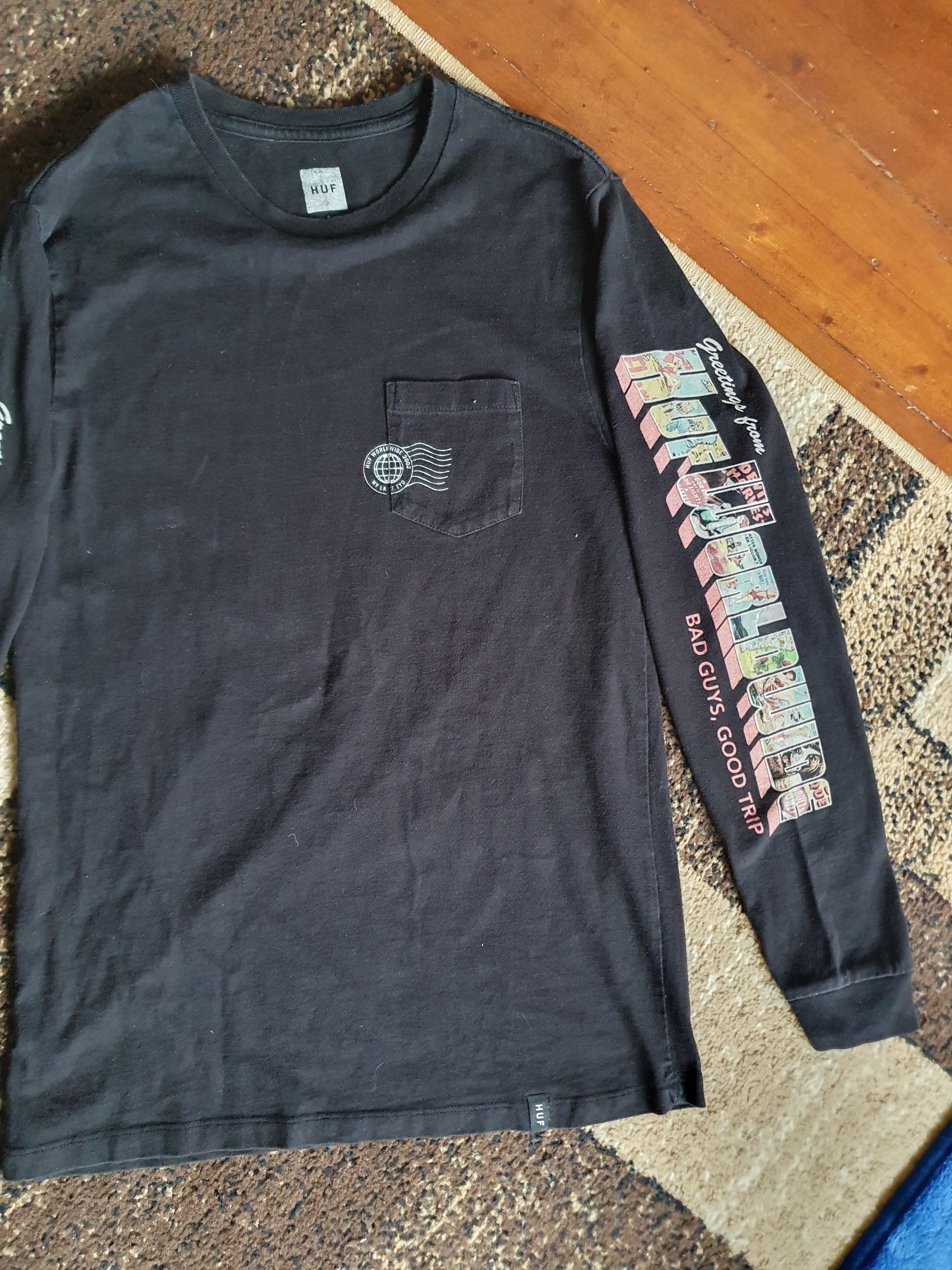 Huf Huf Worldwide Bad Guys,Good Trip Long Sleeve Pocket tee sz S Size US S / EU 44-46 / 1 - 6 Thumbnail