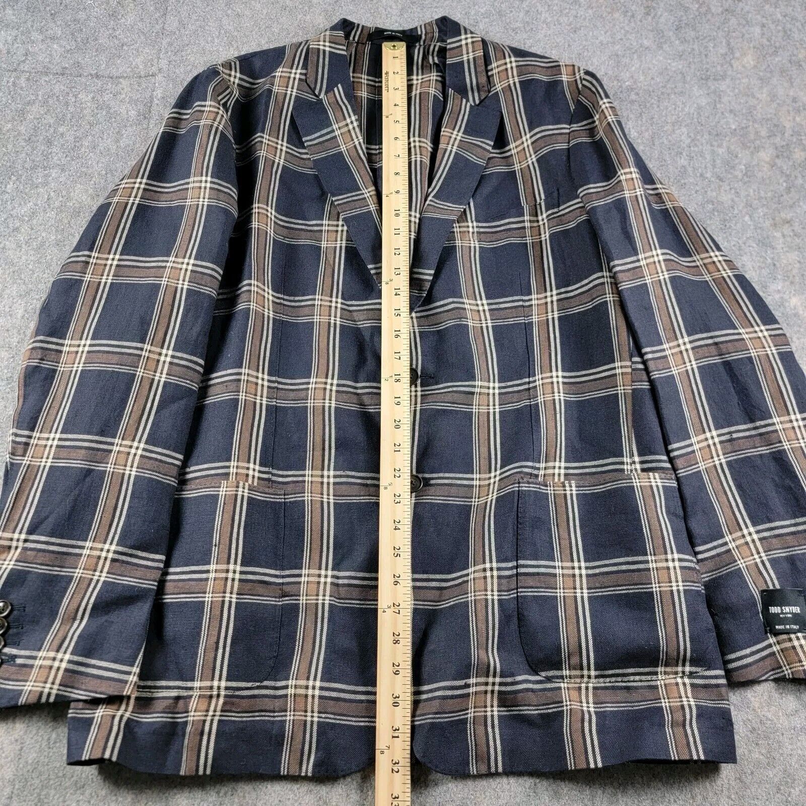 Todd Snyder Todd Snyder Mens Plaid Linen Sport Coat Blazer *Read Size 44L - 7 Thumbnail
