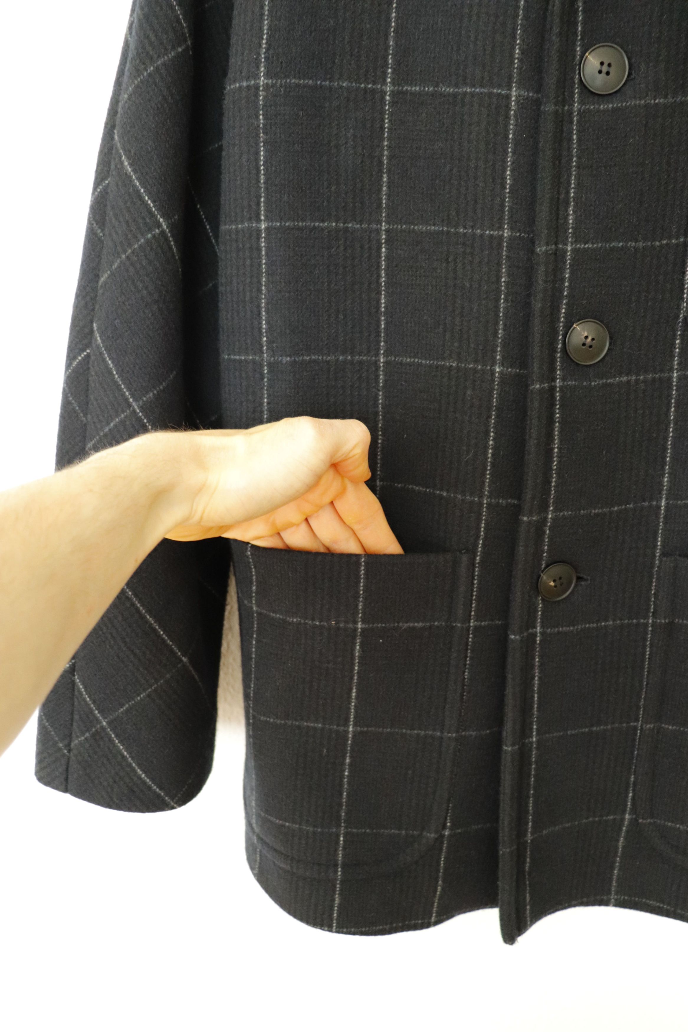 Anglo-Italian Three Bucket Pocket Jacket in Windowpane Check Size US S / EU 44-46 / 1 - 6 Thumbnail