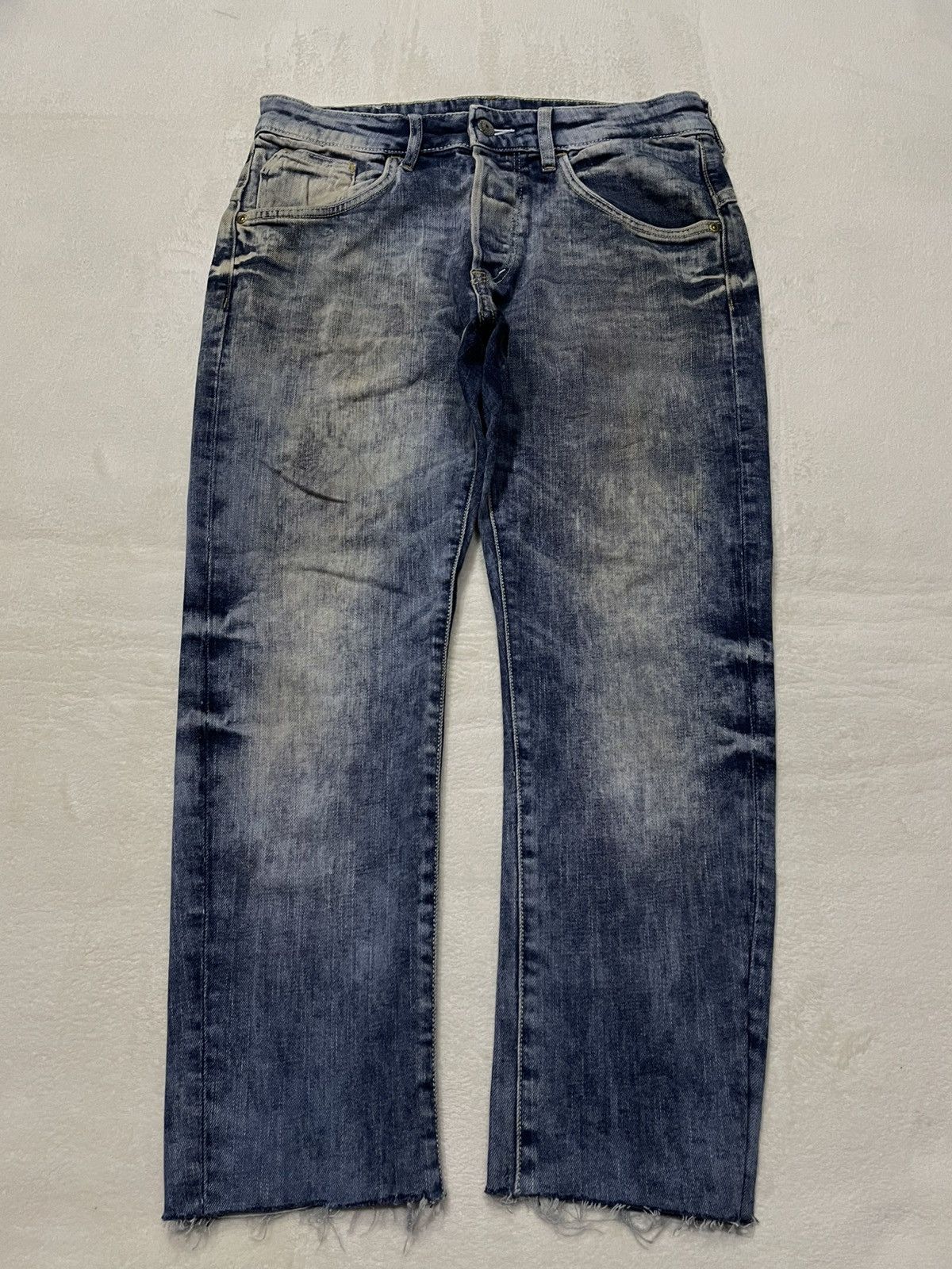 H&M Vintage H&M Denim Mudwash Faded Distress Jeans Size US 31 - 1 Thumbnail