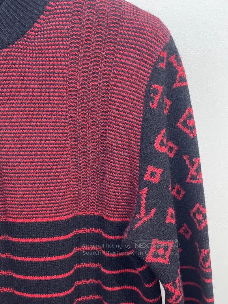 Louis Vuitton Louis Vuitton Red and black striped presbyopic sweater Size M / US 6-8 / IT 42-44 - 4 Thumbnail