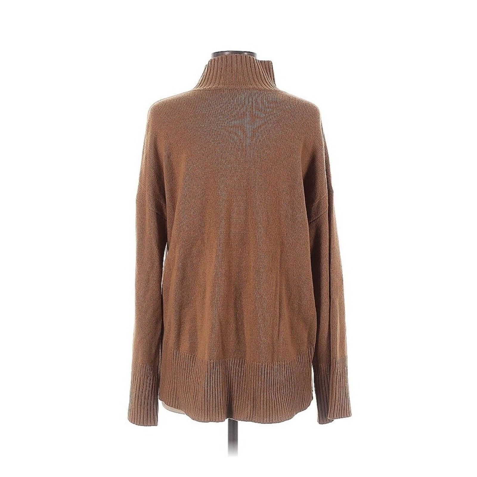 Frame FRAME HIGH LOW SWEATER 100% CASHMERE Mock Tan Camel Brown Size M / US 6-8 / IT 42-44 - 5 Thumbnail