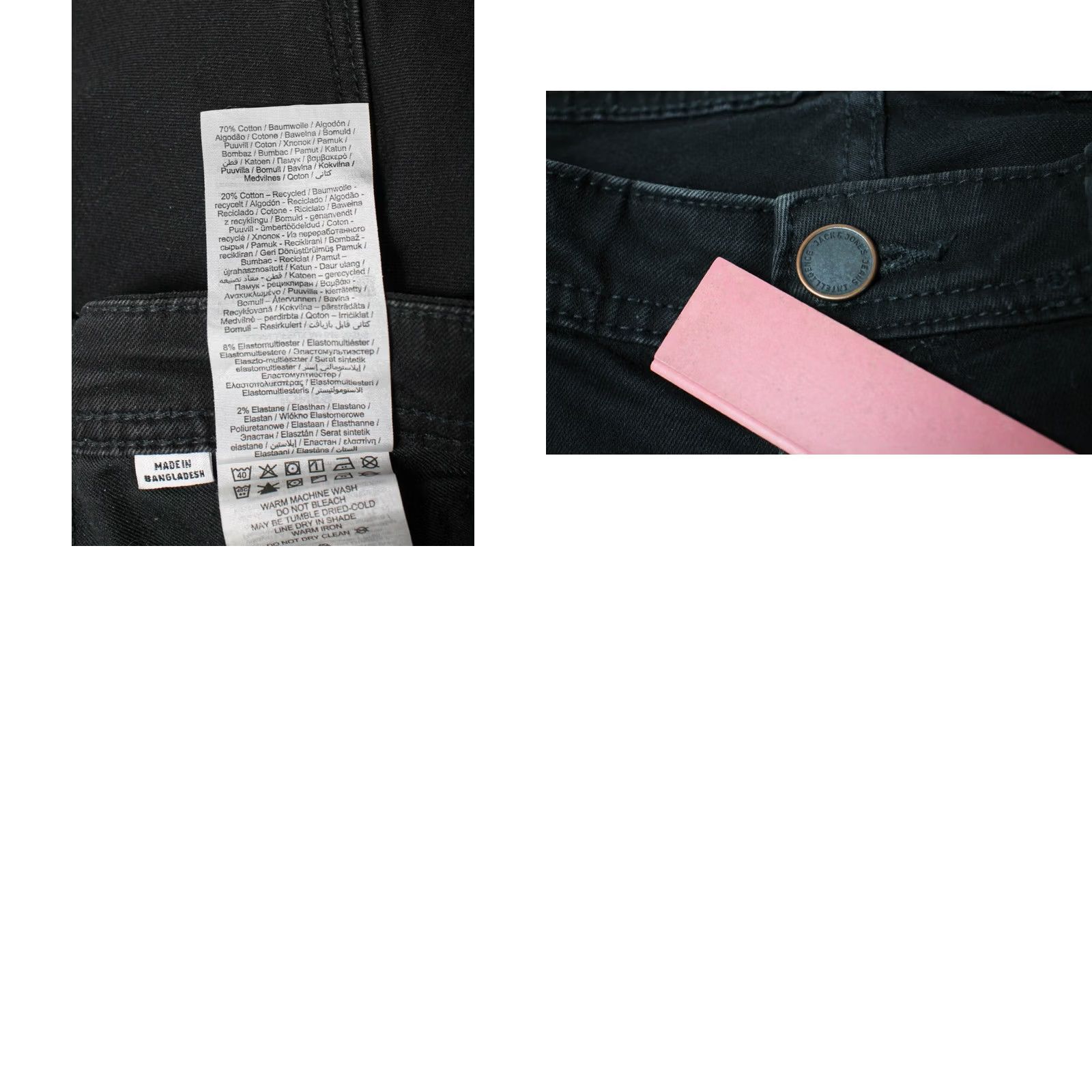 Jack & Jones JACK & JONES Jeans Men's Slim/Glenn Black Denim Stretch Zip Fly W32/L32 Size US 32 / EU 48 - 8 Thumbnail