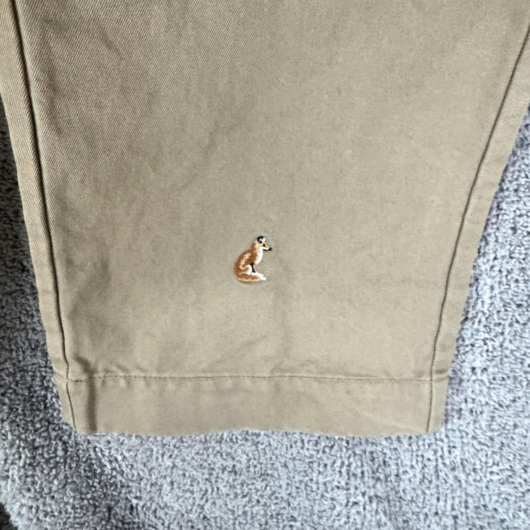 J.Crew J.Crew Broken In Pants Mens 33x34 Beige Chino Embroidered Fox Casual Canvas Size US 33 - 6 Thumbnail