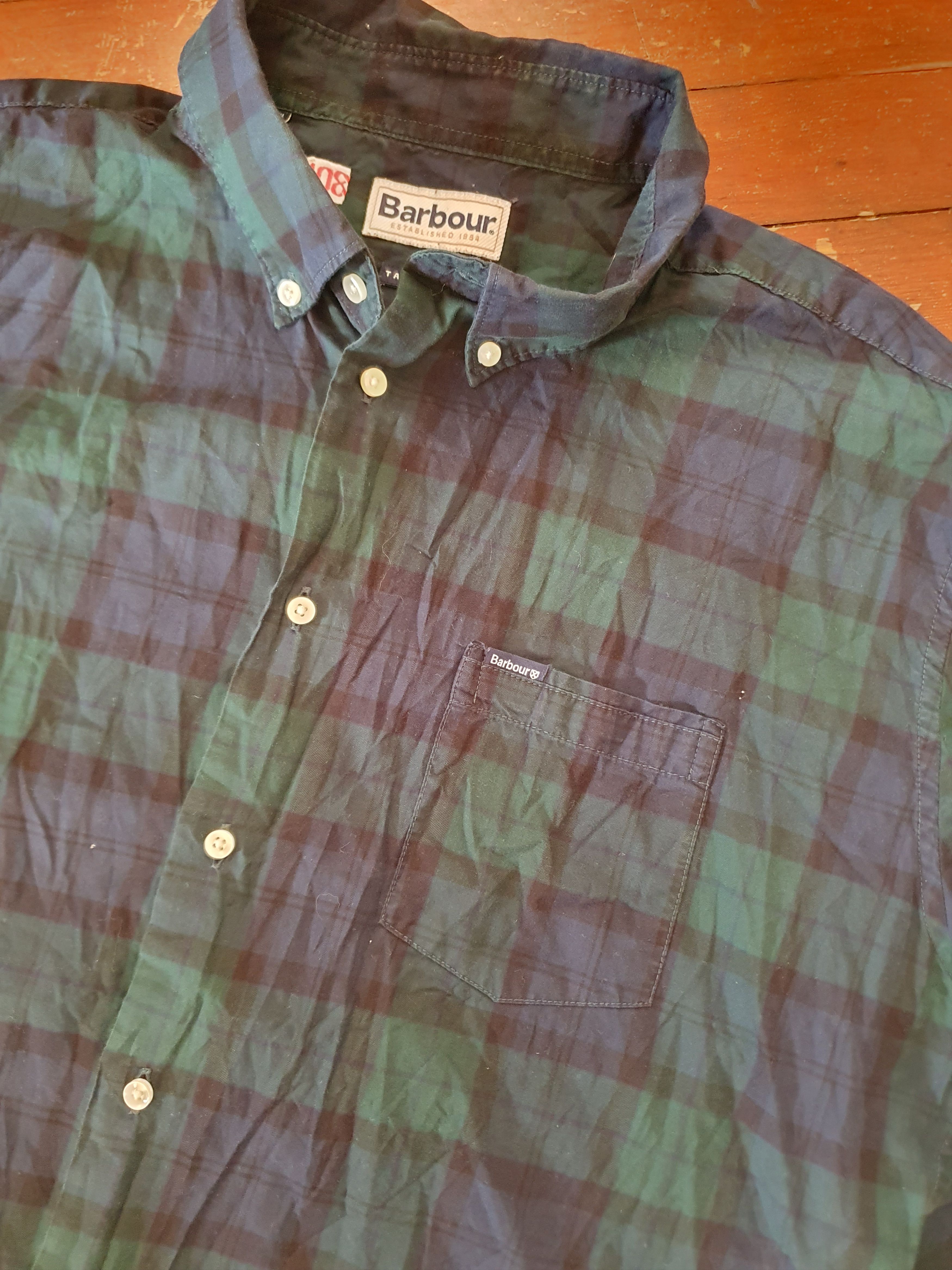 Barbour Barbour Tailored Fit Flannel shirt Plaid Blue Green sz XL Size US XL / EU 56 / 4 - 11 Thumbnail