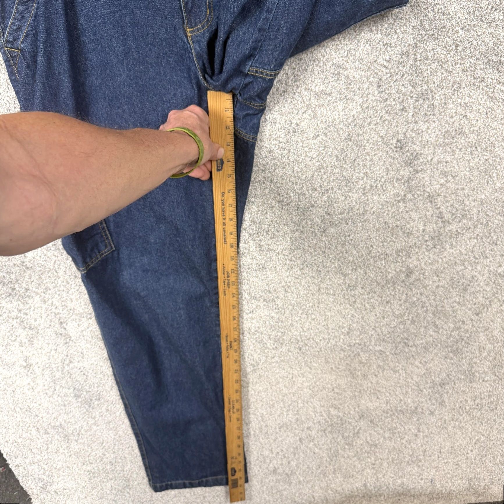 Denime Scandia Woods Mens 38x34 Cargo Jeans Blue Denim Workwear Big & Tall USA Pocketed Straight Rise High 13in 100% Cotton Size US 38 / EU 54 - 4 Thumbnail