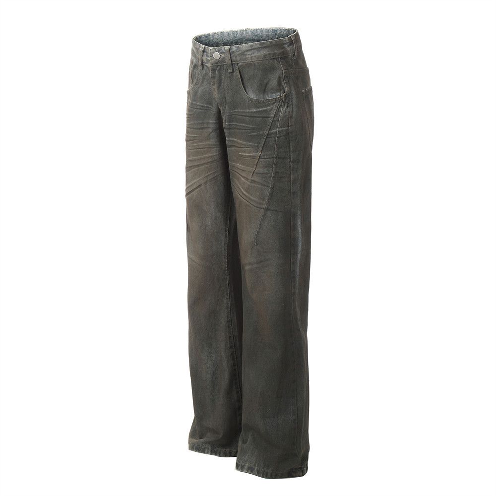 Japanese Brand × Jean American style washed distressed men's loose wide-leg jeans Size US 32 / EU 48 - 2 Thumbnail