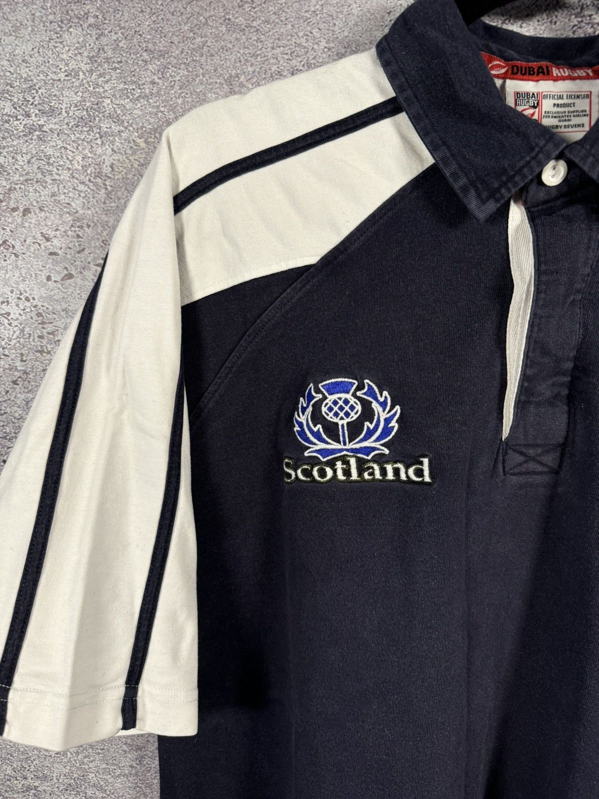 Vintage Matchworn Vintage Scotland Dubai Rugby #7 Jersey Large Size US L / EU 52-54 / 3 - 7 Thumbnail