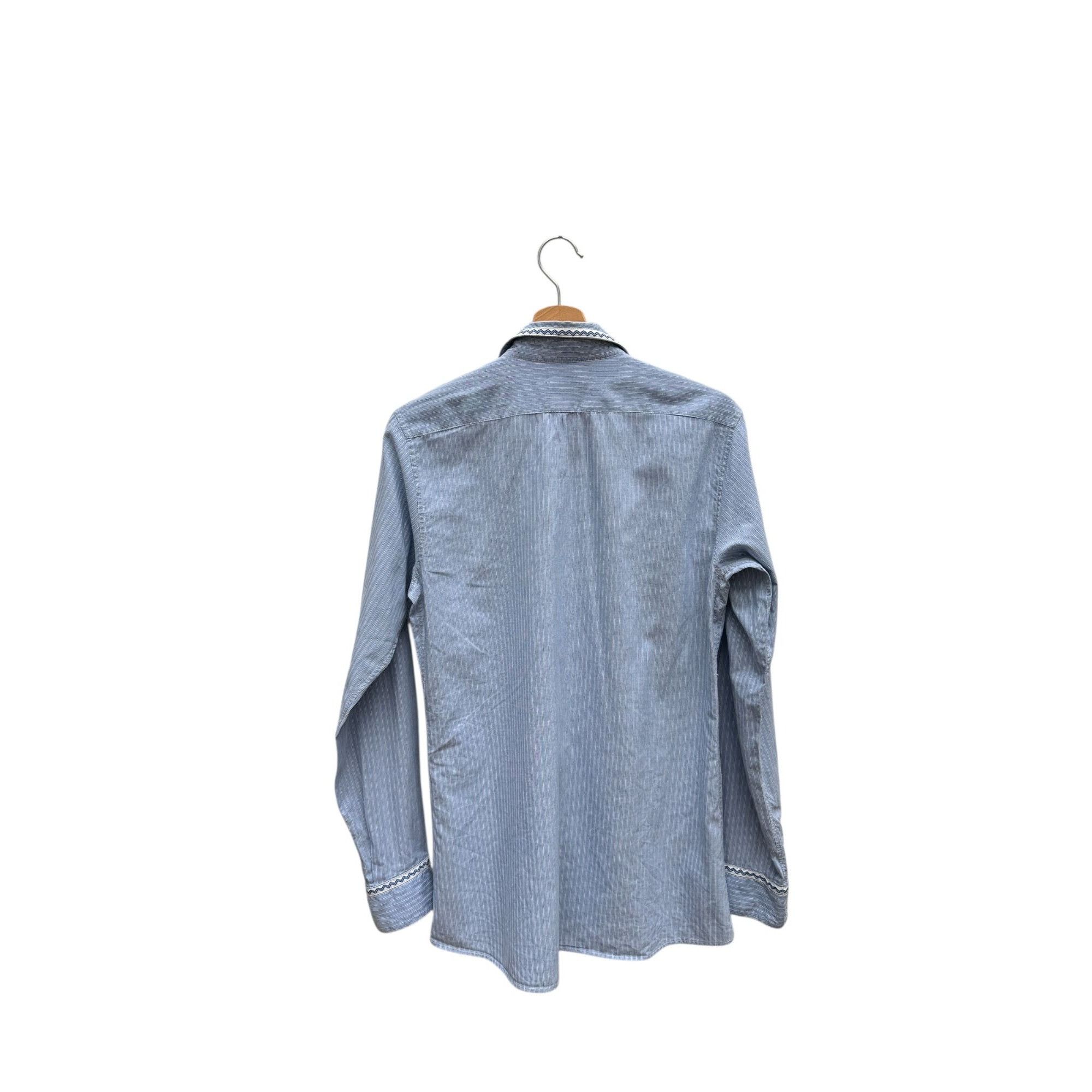 Dries Van Noten Blue Striped Long Sleeve Shirt Size US S / EU 44-46 / 1 - 4 Thumbnail