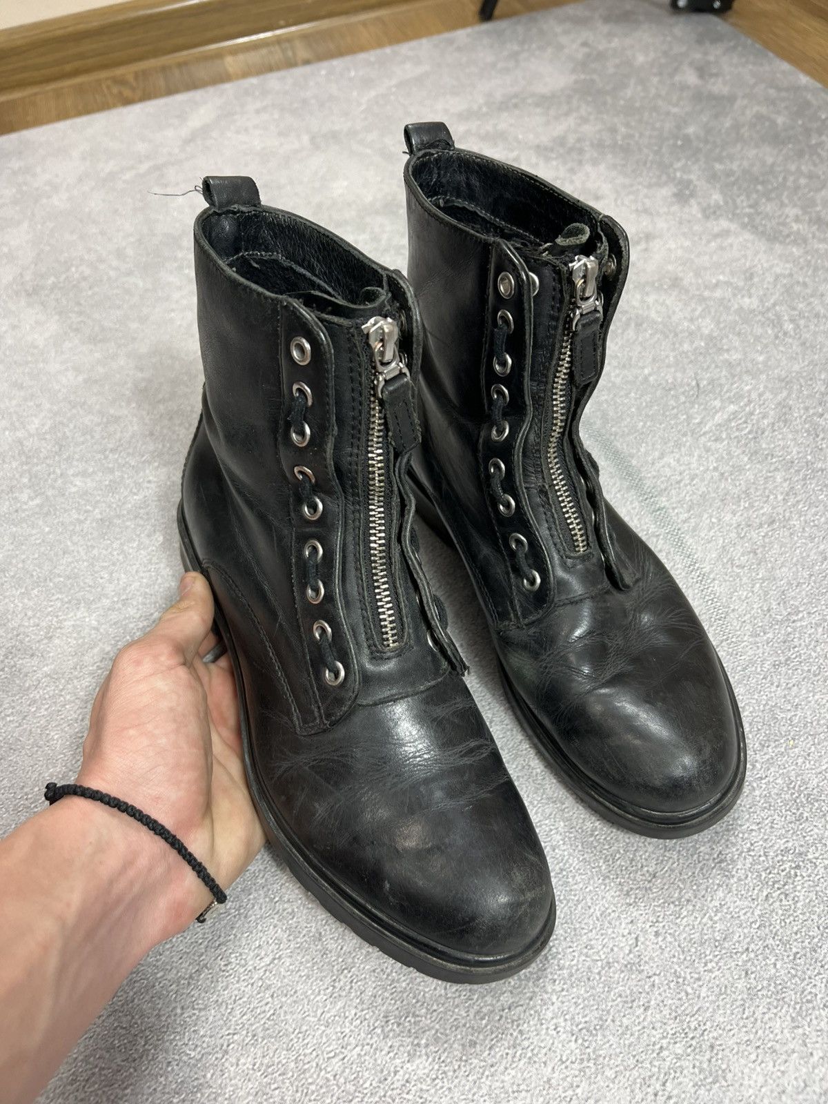 Vintage Vintage 90s Archive Japan Style Ankle-Zip Leather Boots Size US 7 / IT 37 - 5 Thumbnail