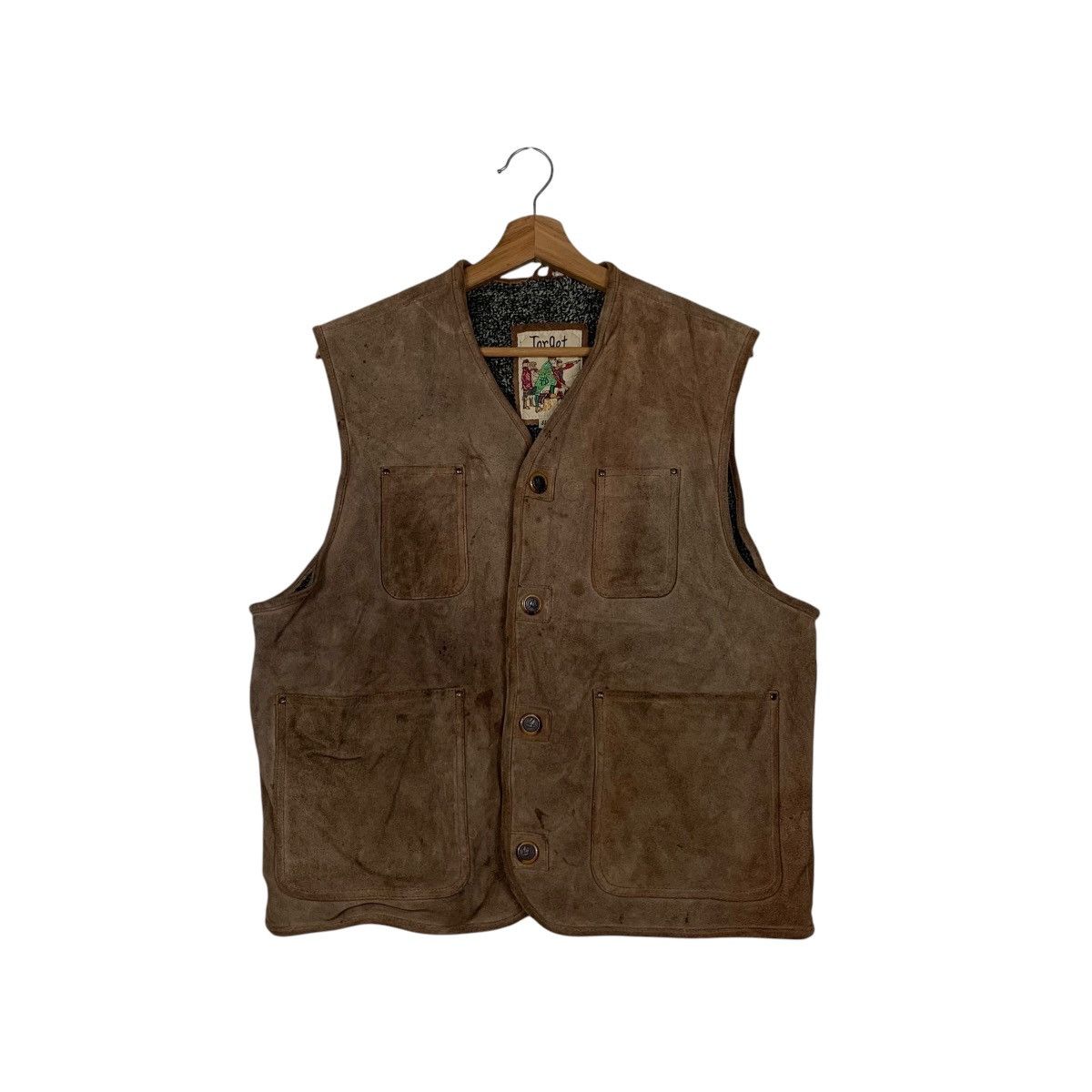 Japanese Brand TARGET Classic Retro Suede Leather Vest #1859-C81 Size US L / EU 52-54 / 3 - 1 Thumbnail