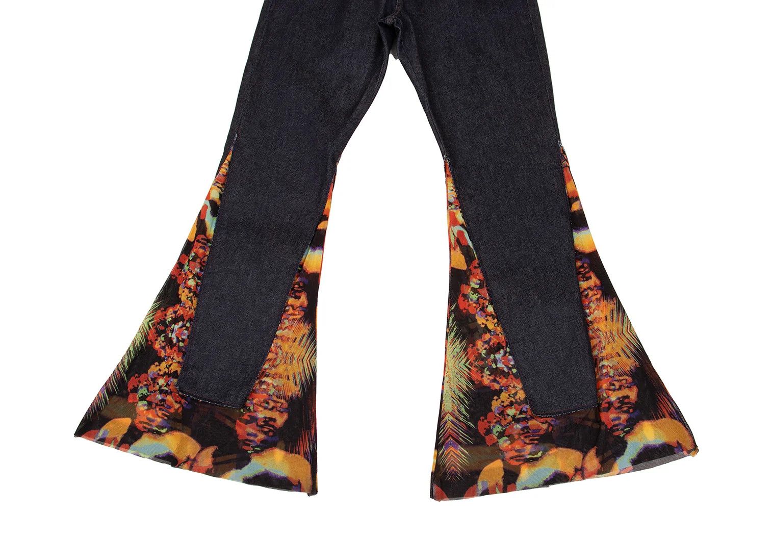 Jean Paul Gaultier Psychedelic Pattern Power Net Flare Denim Pants Blue 46 Size US 30 / EU 46 - 6 Thumbnail