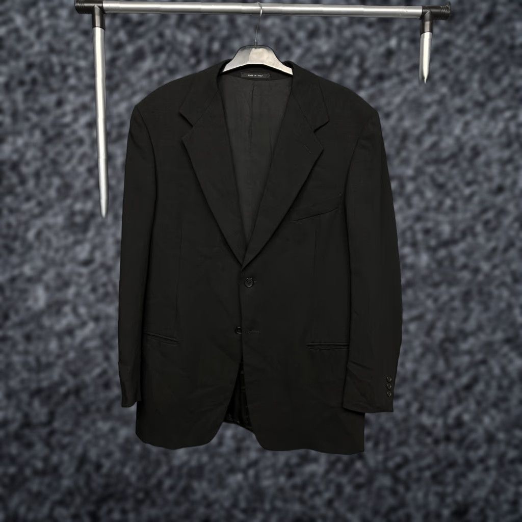 Emporio Armani Emporio Armani Blazer Mens Two Buttons Wool Black Size L Size 42R - 1 Thumbnail