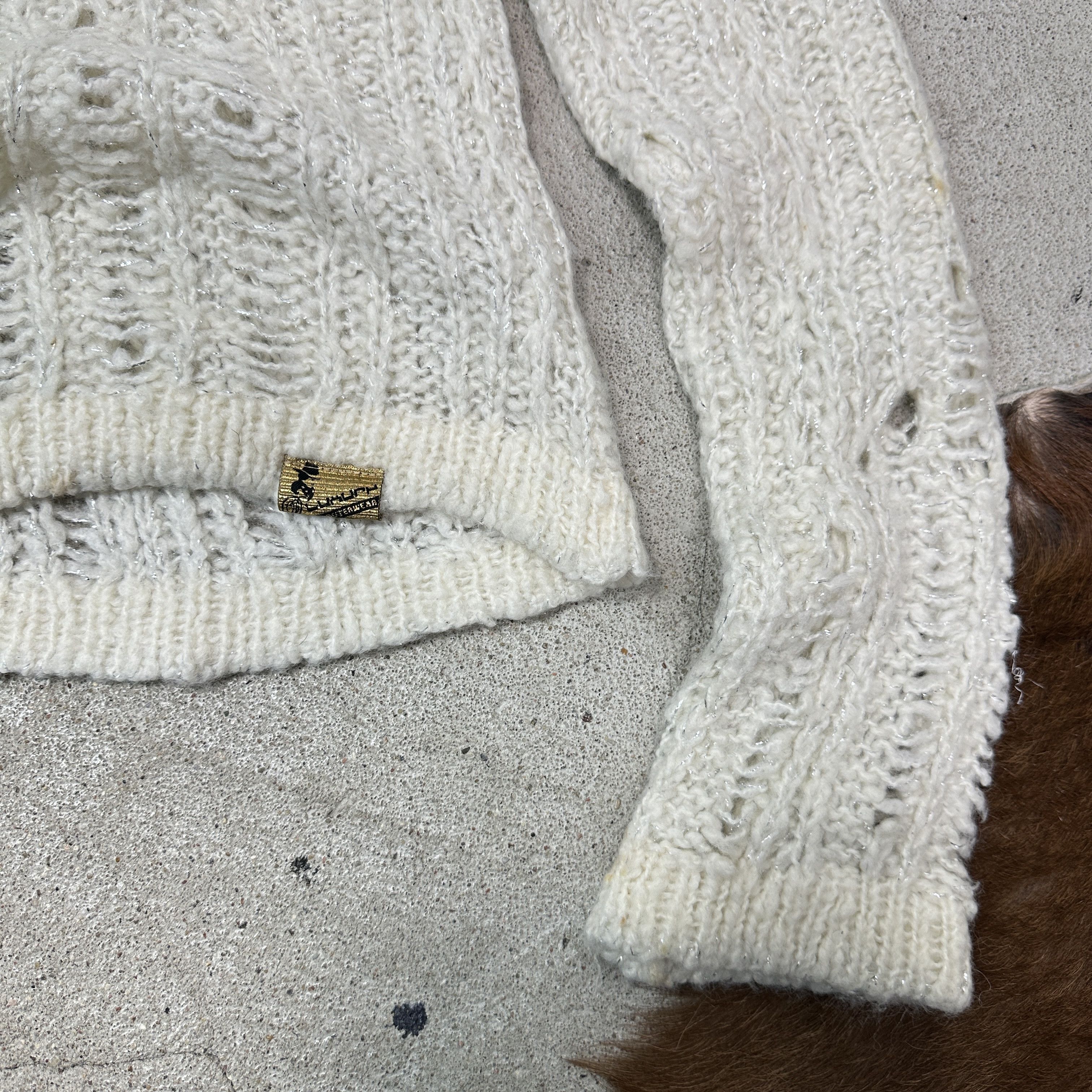 Diesel Vintage Avant Garde Distressed Mohair Diesel Sweater Y2K Size L / US 10 / IT 46 - 4 Thumbnail