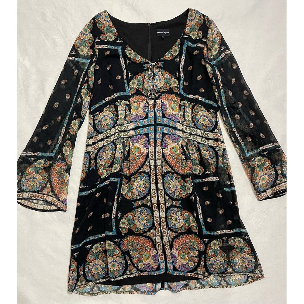 Nanette Lepore Nanette Lepore Silk Patchwork Long Sleeve Mini Dress Size 1 Size XL / US 12-14 / IT 48-50 - 6 Thumbnail
