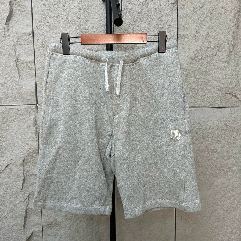 Dior Dior SizeS Gray embroidered logo casual five-piece pants Size US 29 - 1 Thumbnail